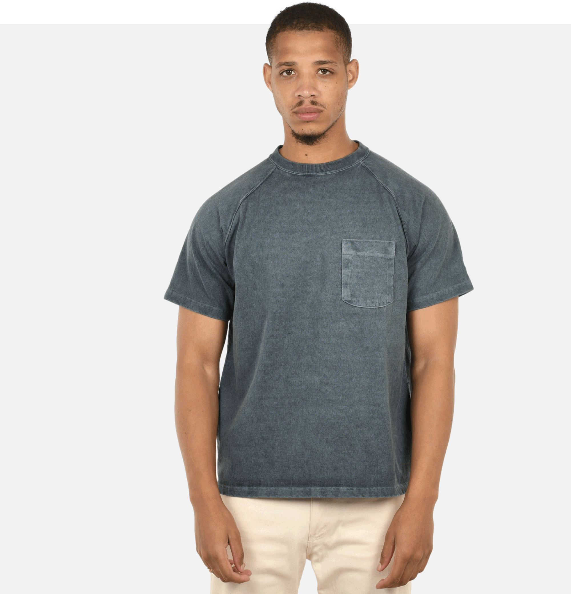 Heavy Raglan Pocket Tee Slate Grey