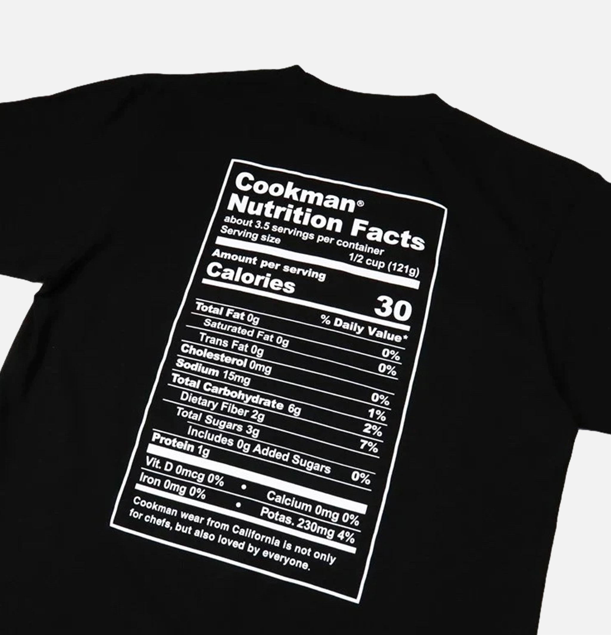 Tee Shirt Nutrition Facts Black