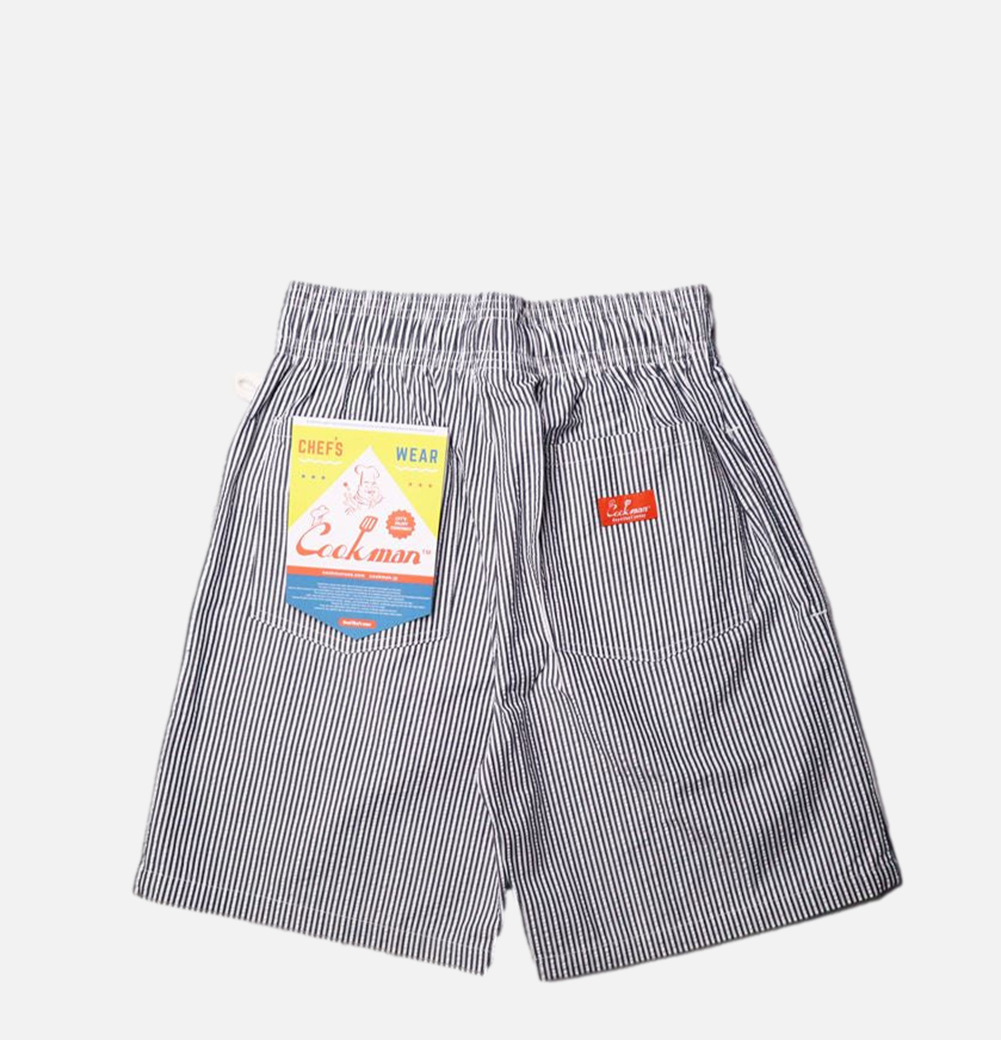 Cookman Chef Short Pants - Seersucker Stripe Navy