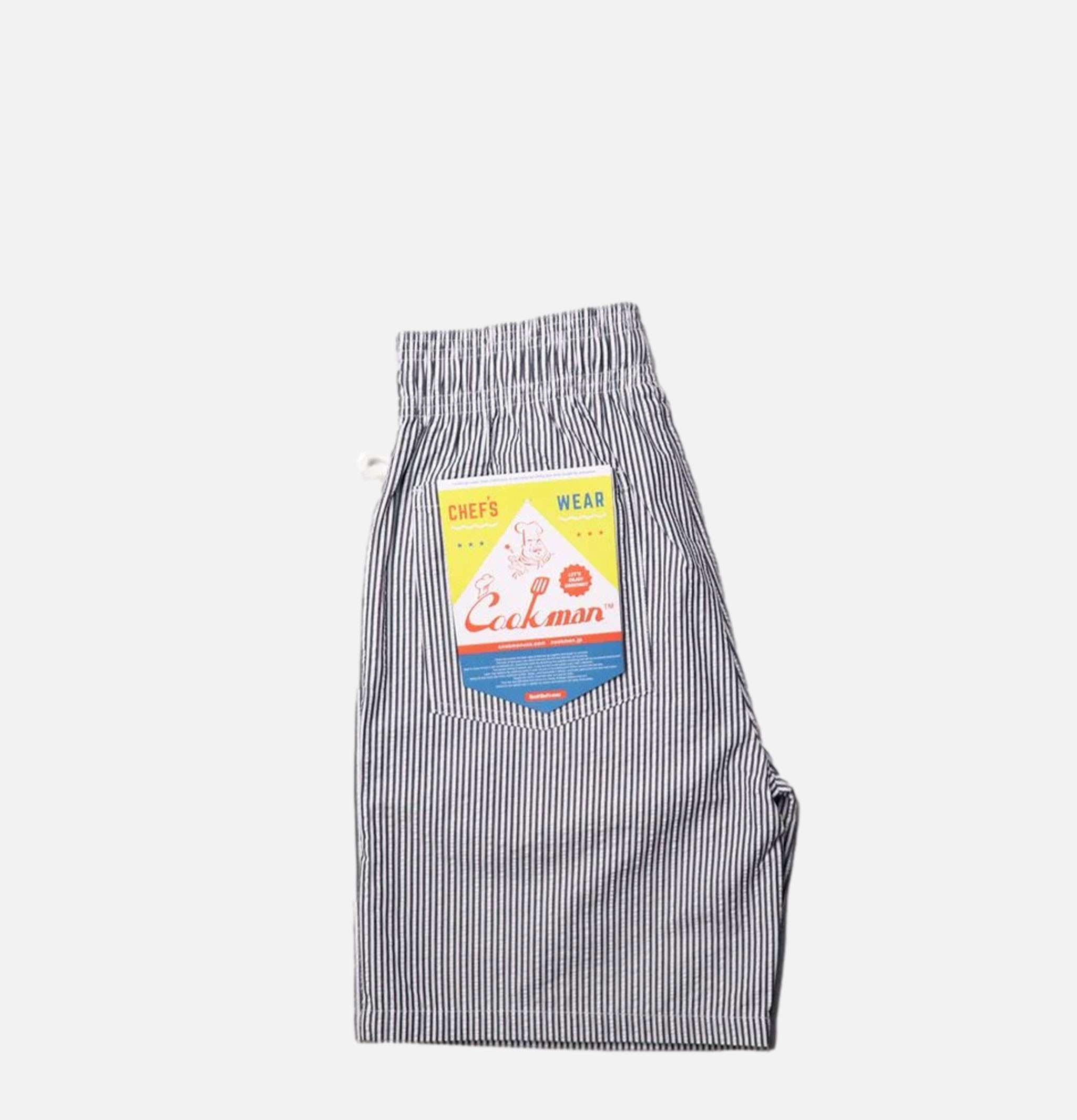 Cookman Chef Short Pants - Seersucker Stripe Navy