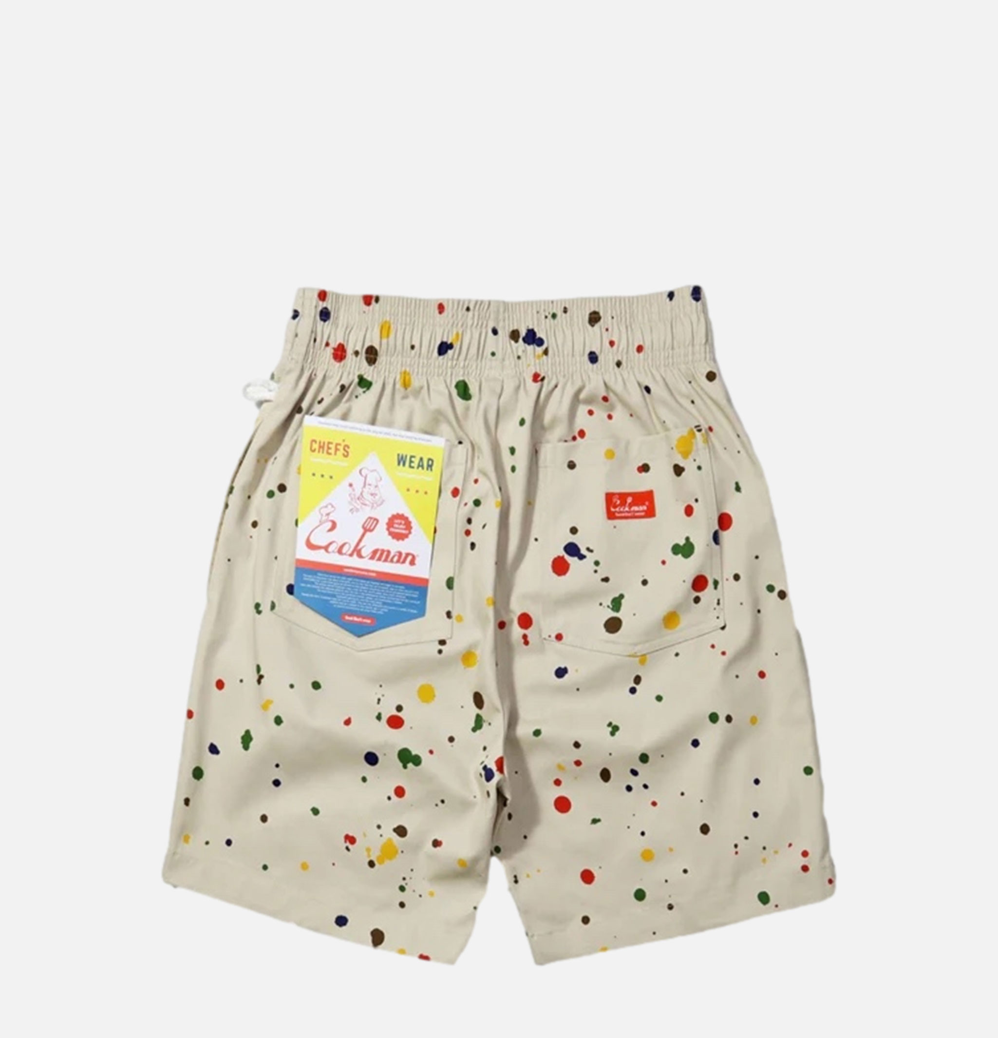 Cookman Chef Short Pants Front Pocket - Sauce Splash : Beige