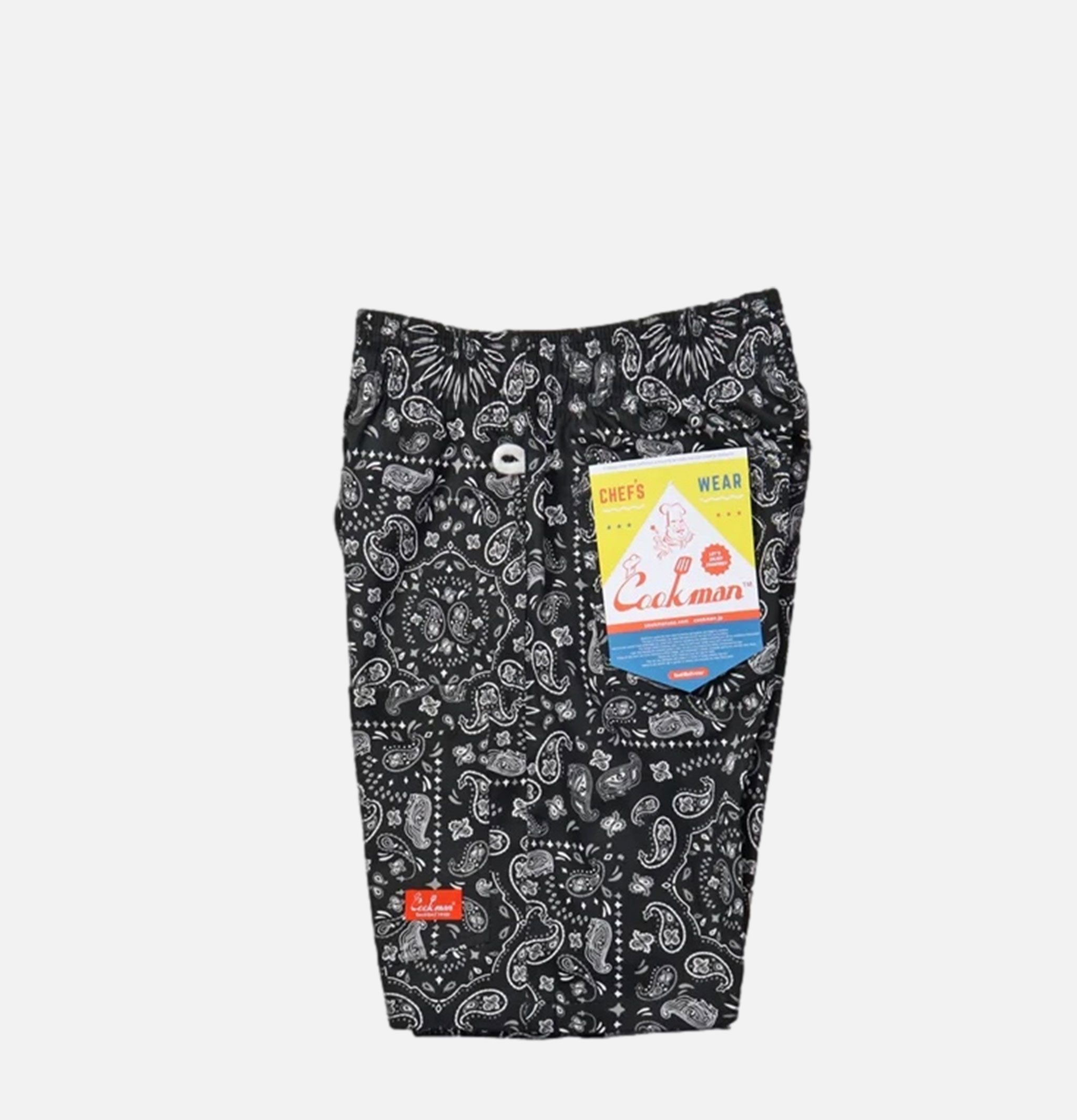 Cookman Chef Short Pants Front Pocket - Paisley Noir