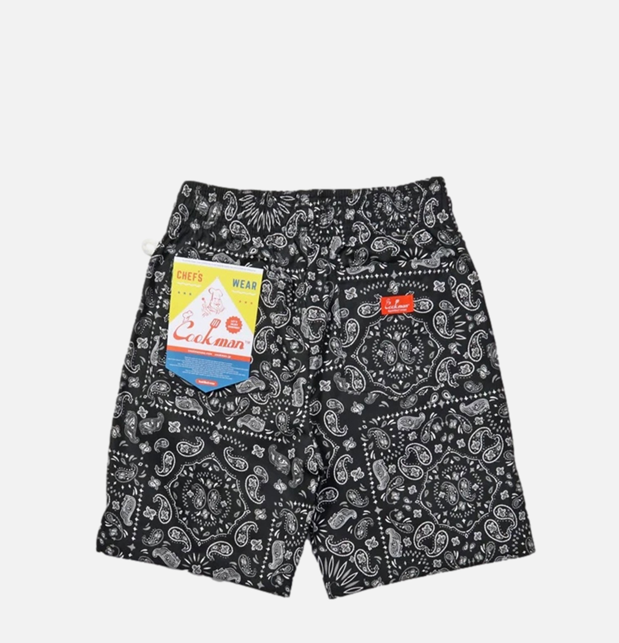 Cookman Chef Short Pants Front Pocket - Paisley Black