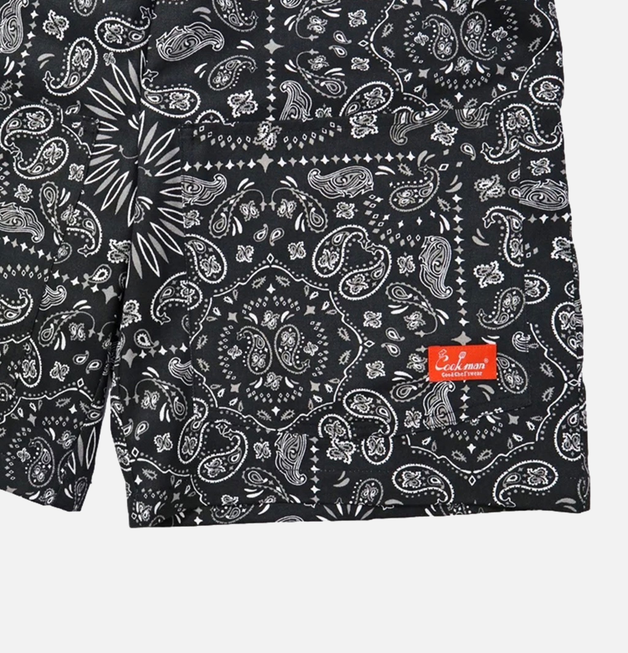 Cookman Chef Short Pants Front Pocket - Paisley Black