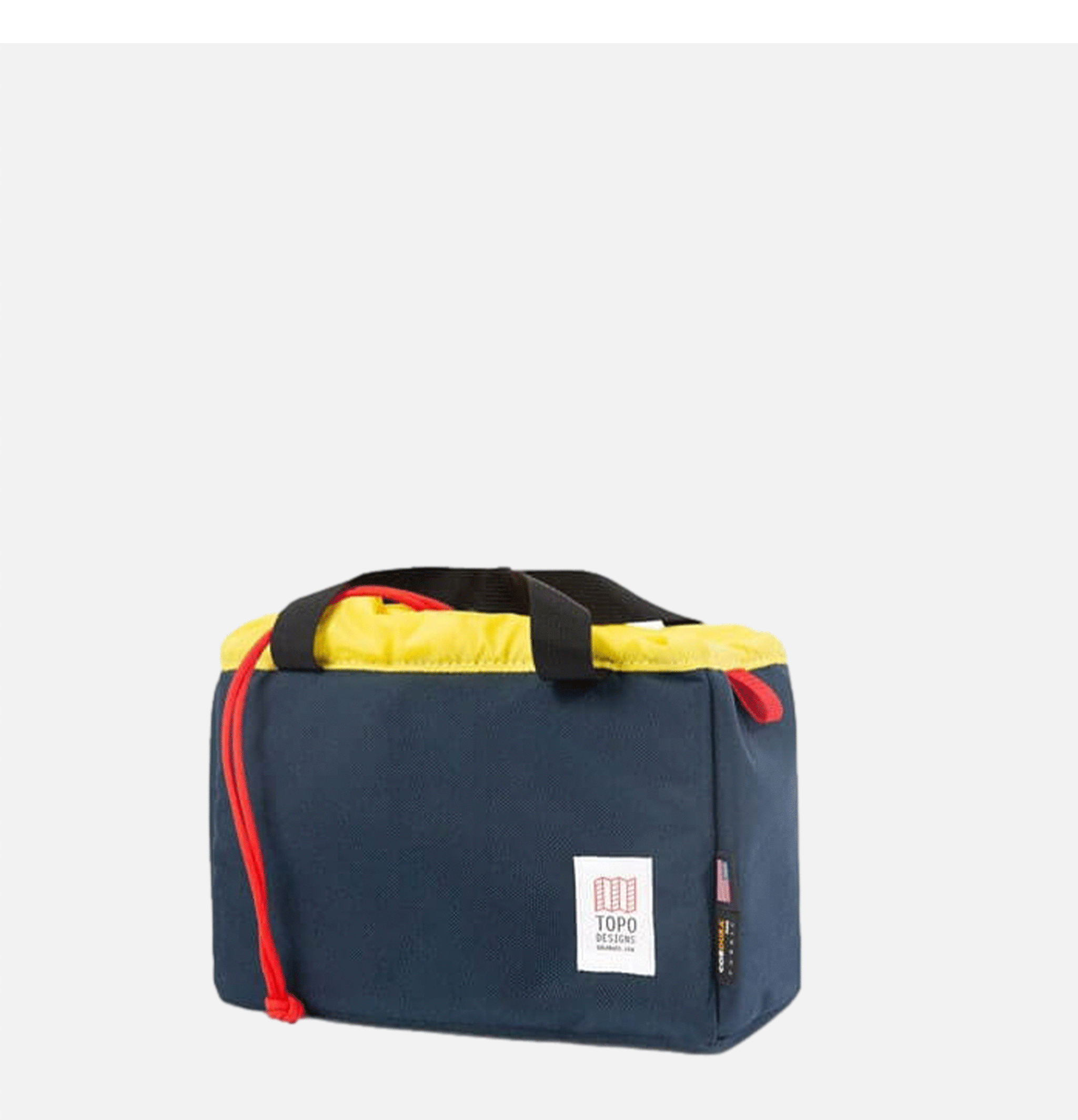 Bag for camera Topo Design Cube in Navy/Yellow.