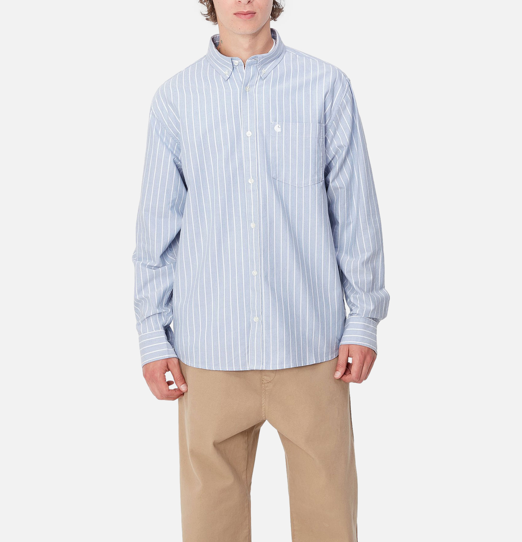 Chemise Carhartt WIP L/S Dowlen Stripe Bleach White