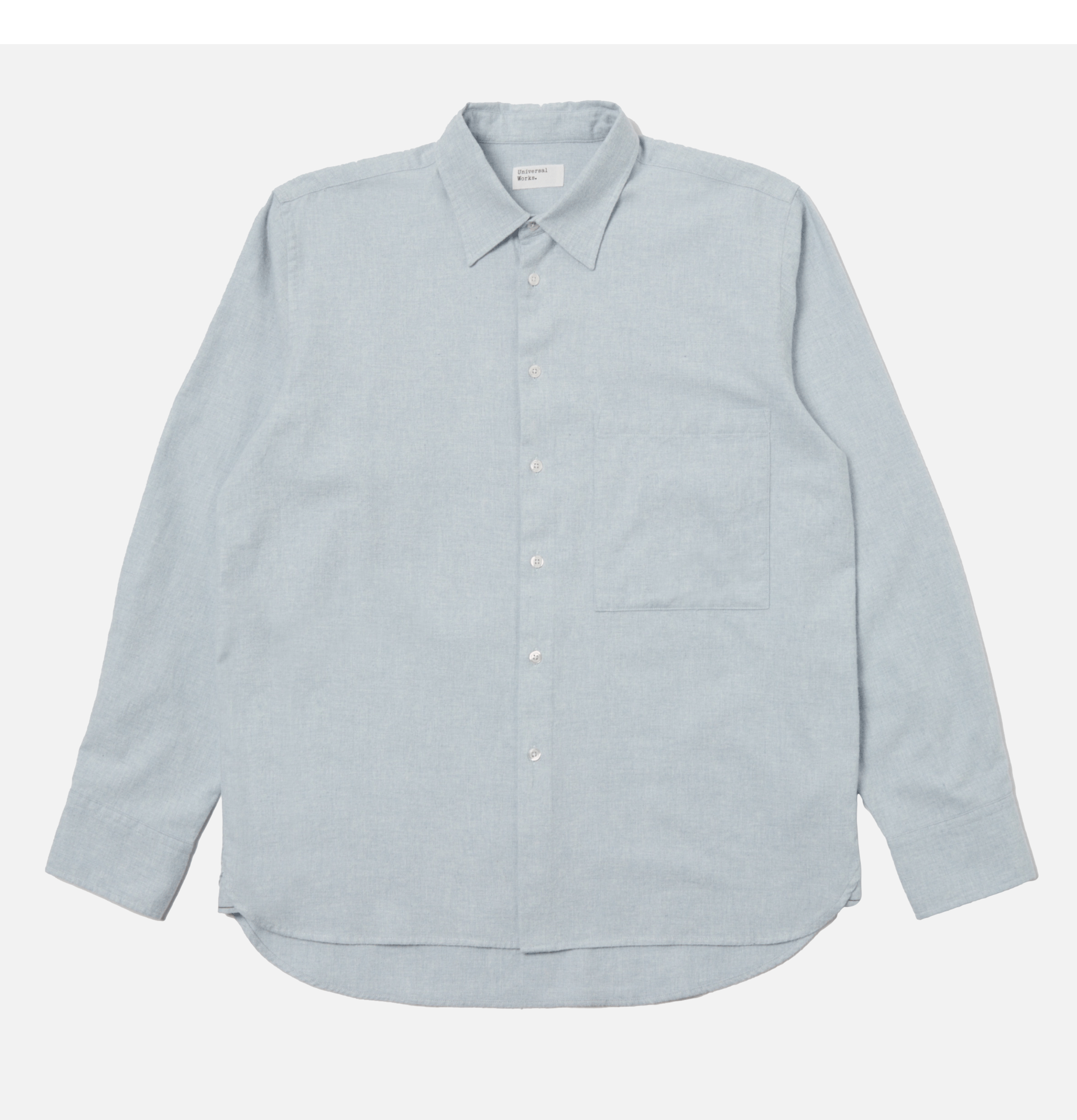 Universal Works Square Pocket Flannel Shirt Blue