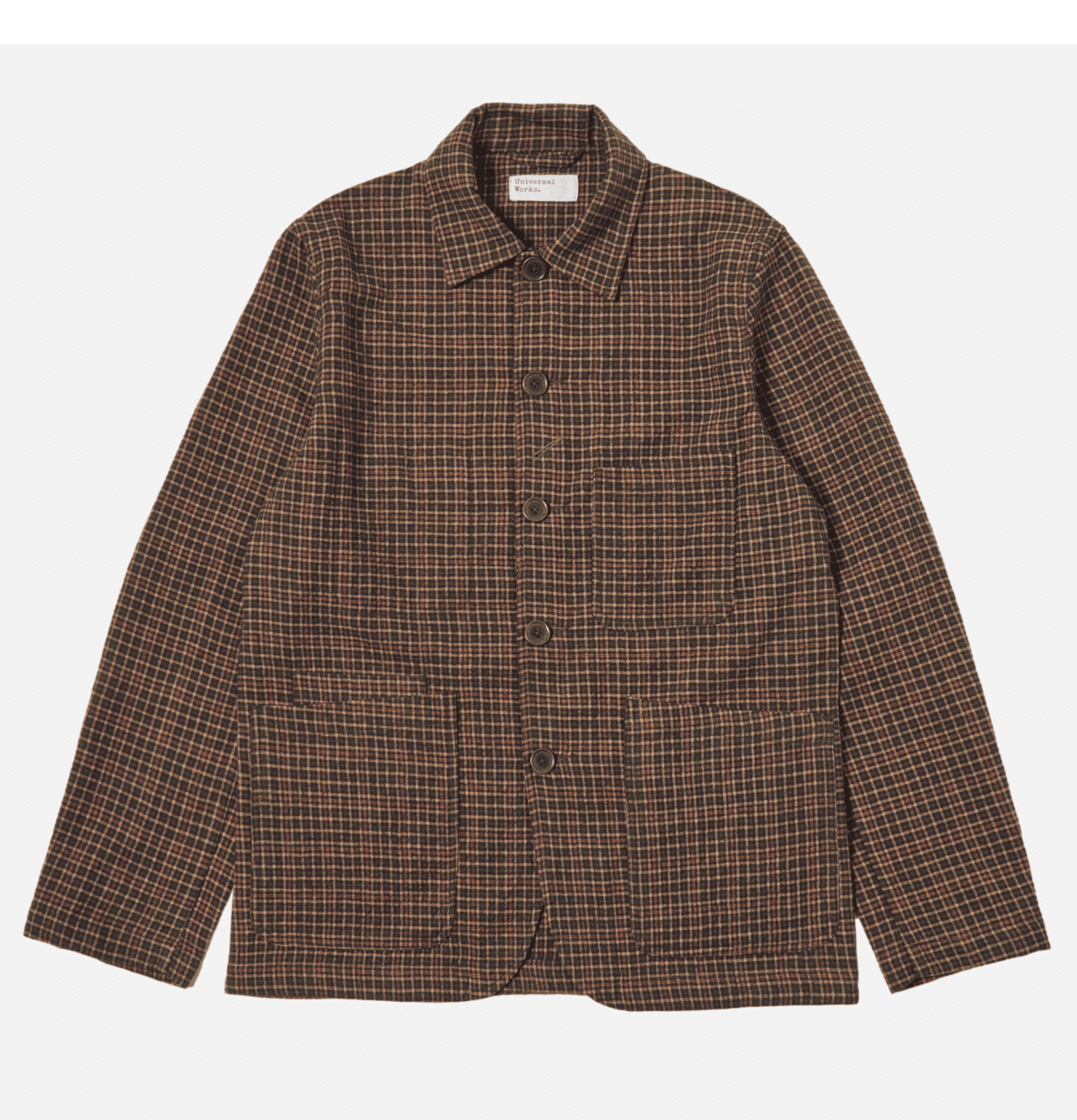 Checkered Jacket Bakers C Universal Works Black and Olive