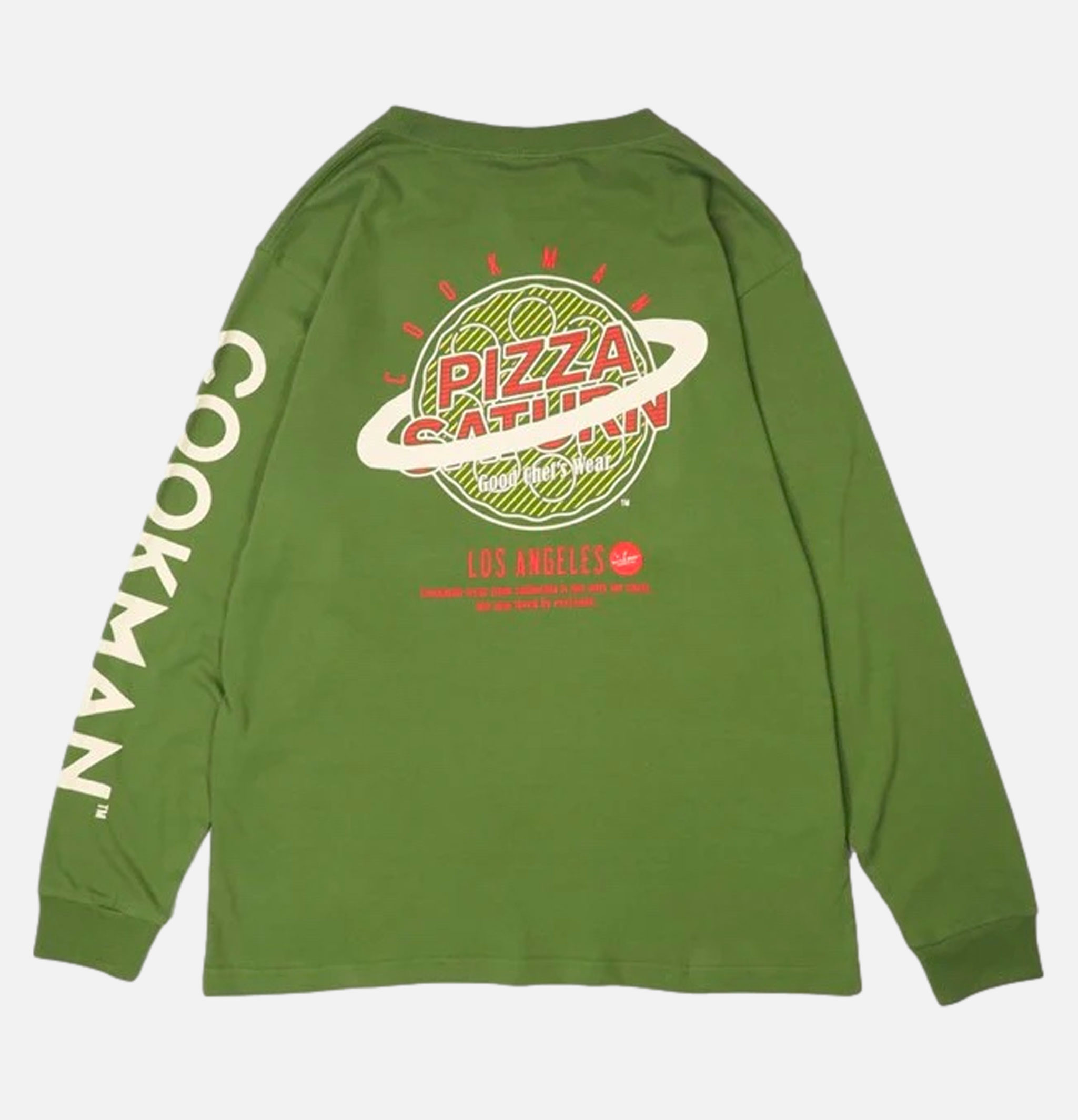 Tee Shirt Long Sleeve Pizza Green