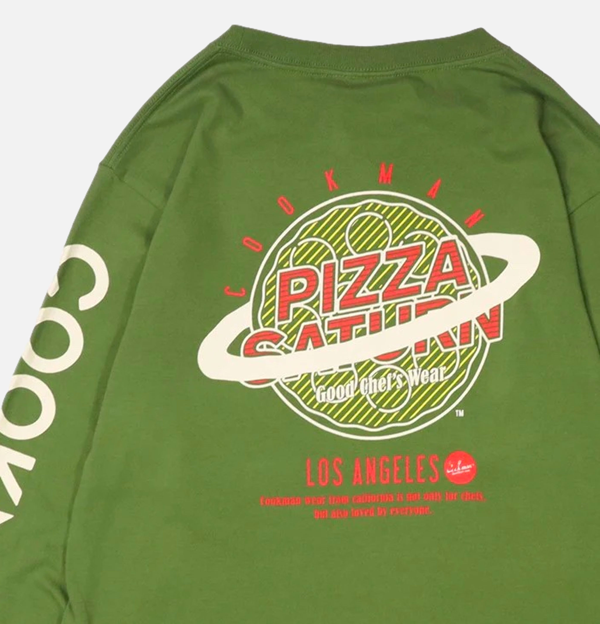 Tee Shirt Long Sleeve Pizza Green