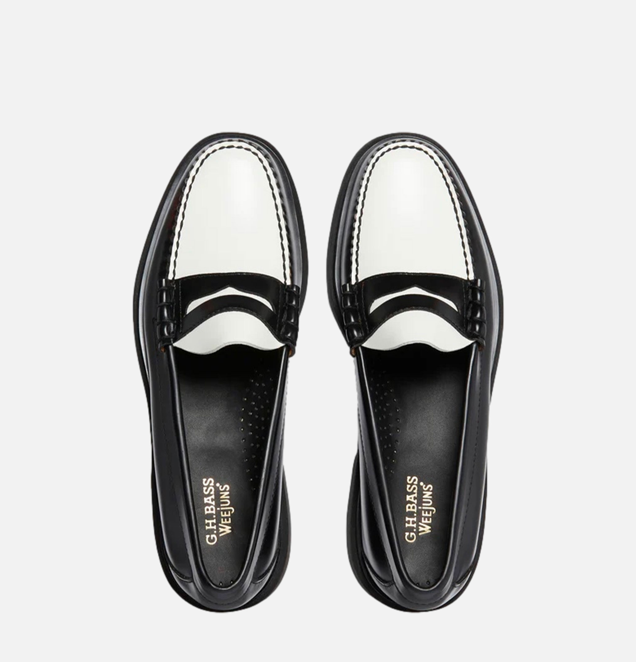 GH Bass Weejun Loafer Larson Step Black White