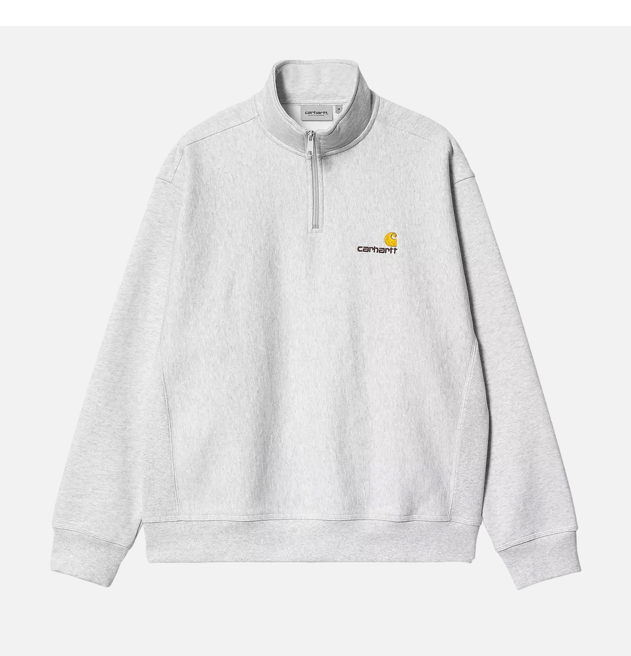 American Script Sweat Half Zip Ash Heather Carhartt WIP