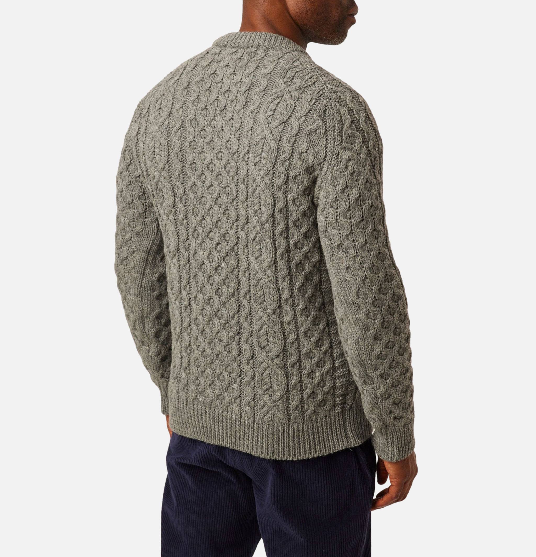 Pull Peregrine UK Hudson Aran Jumper Steel Gris.