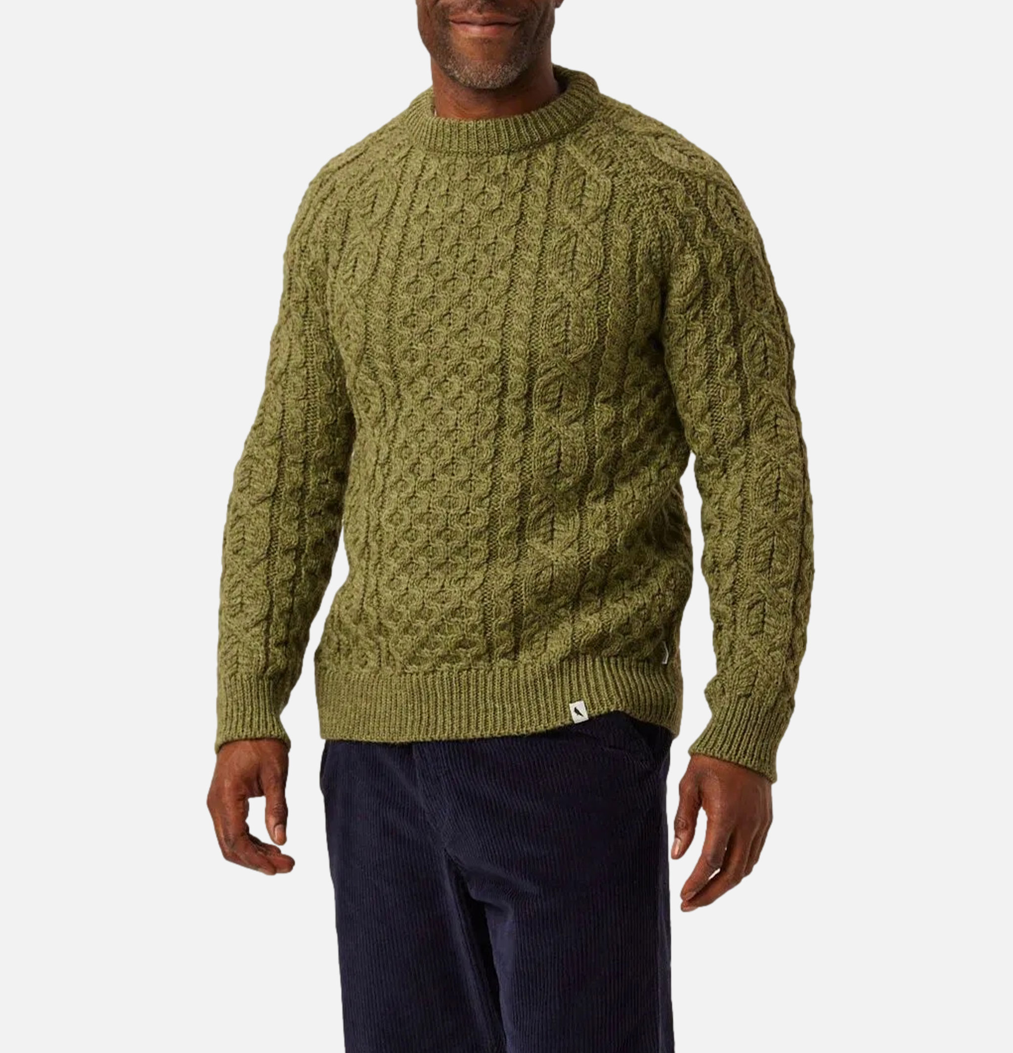 Peregrine UK Hudson Jumper Aran Apple Green Sweater.