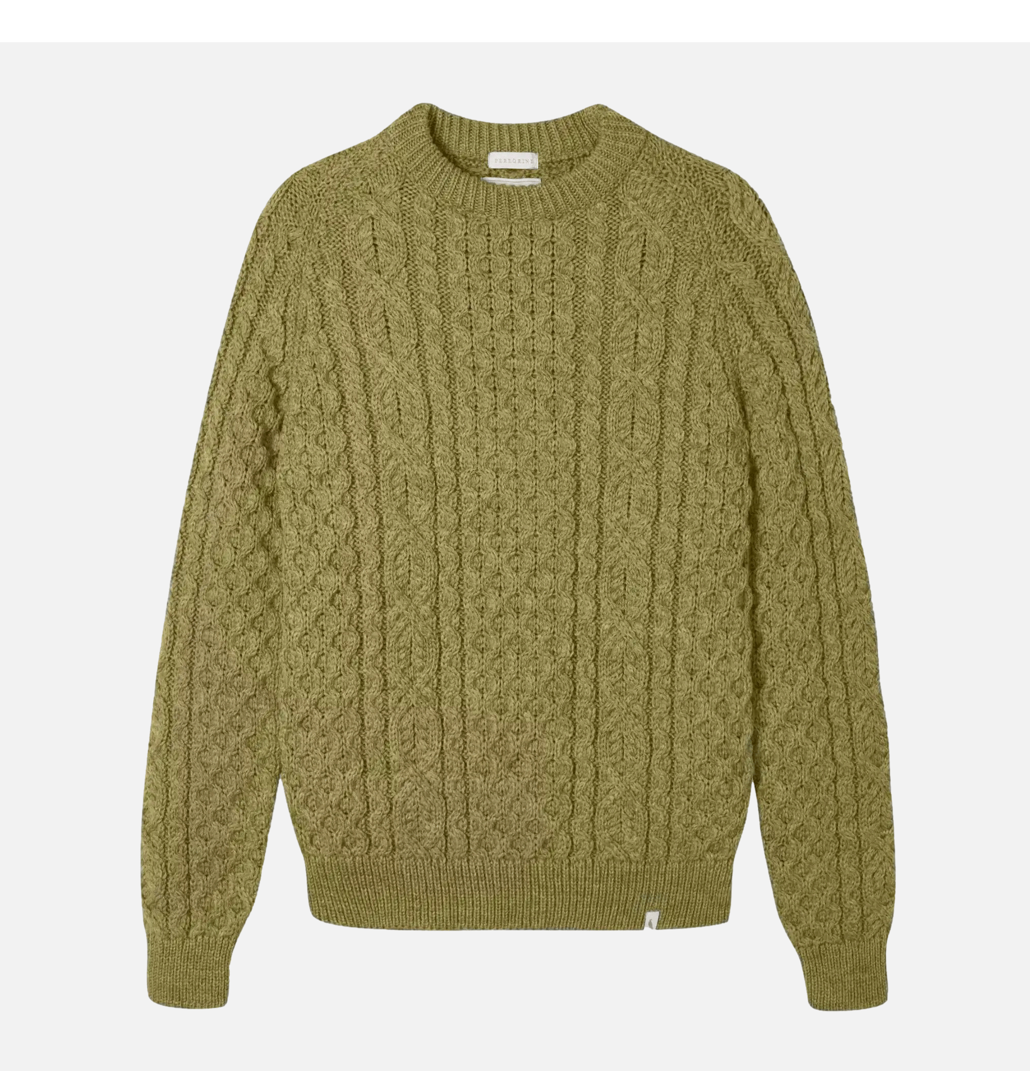 Pull Peregrine UK Hudson Aran Jumper Apple Vert.