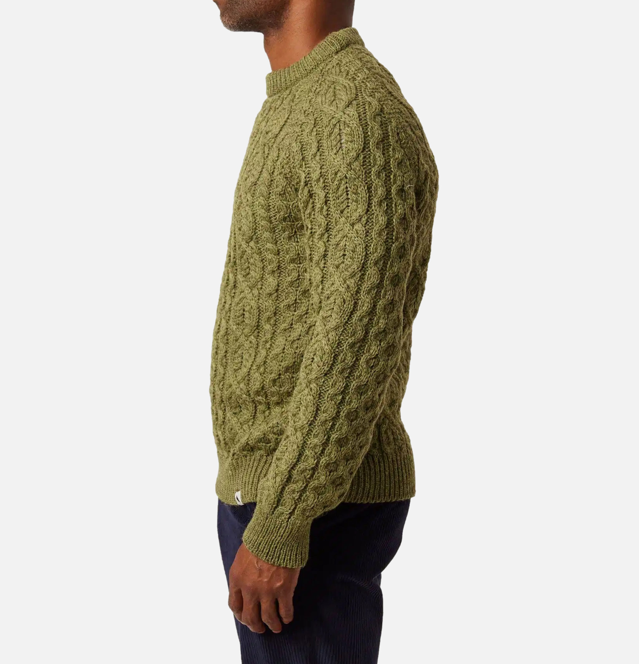 Pull Peregrine UK Hudson Aran Jumper Apple Vert.