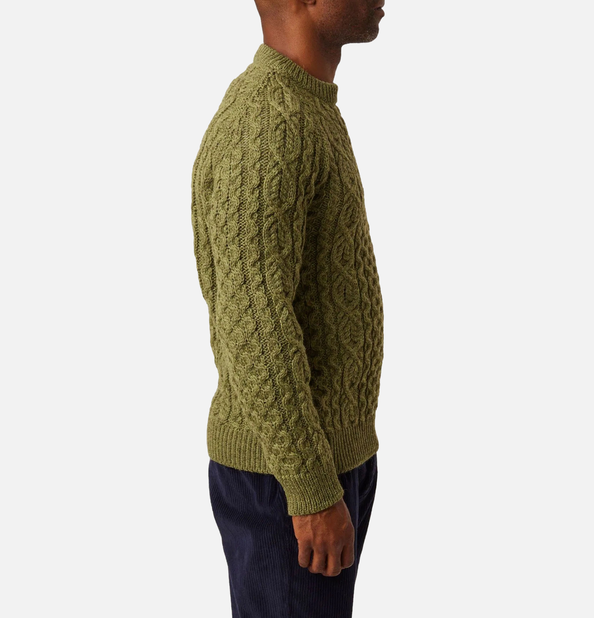 Peregrine UK Hudson Jumper Aran Apple Green Sweater.