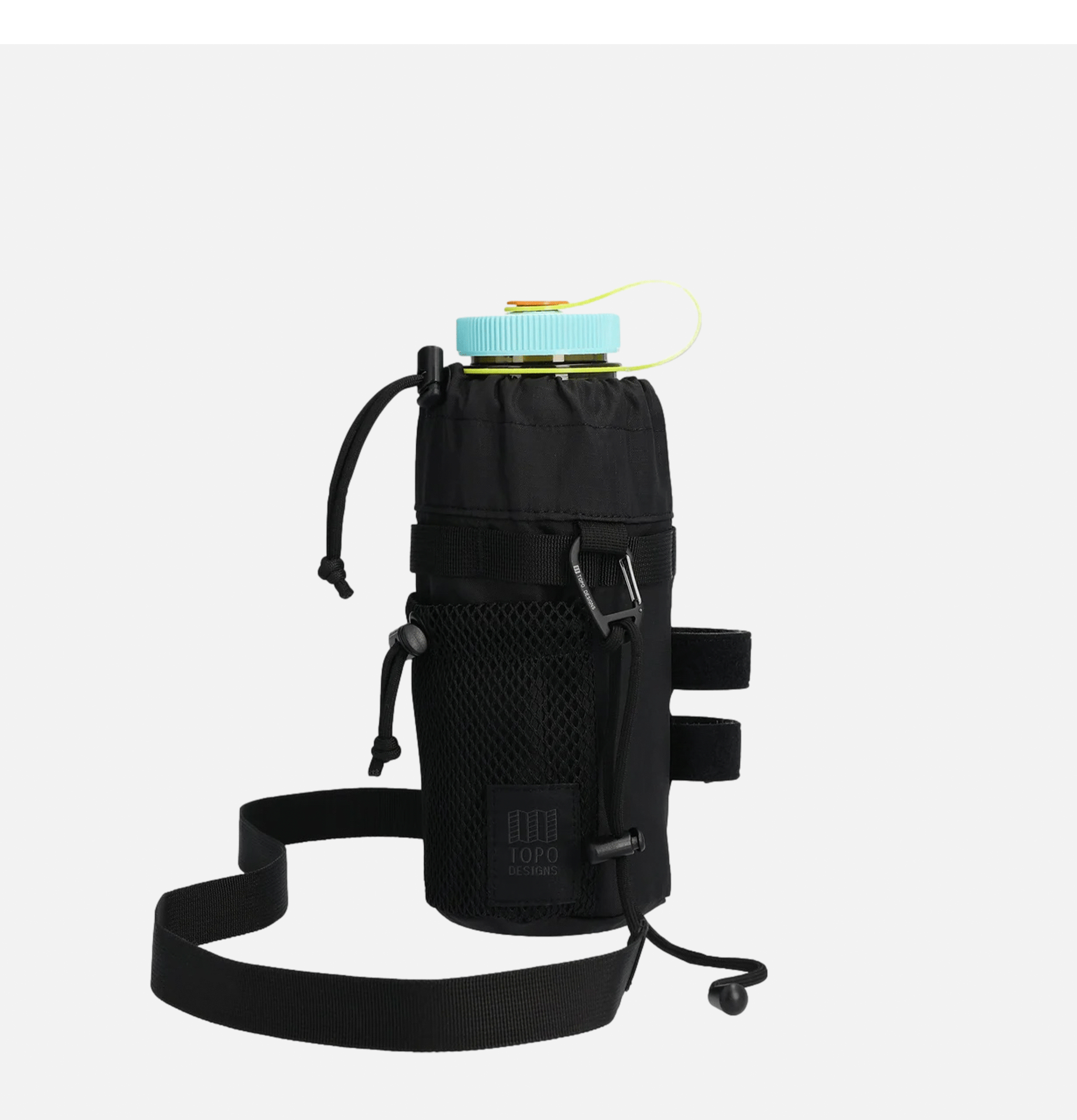 Mountain Hydro Strap Water Bottle Holder Black Topo Designs