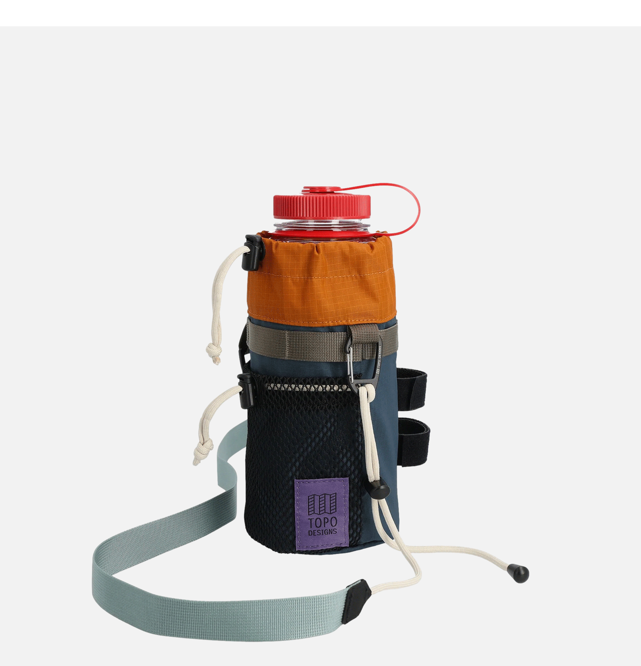 Mountain Hydro Strap Water Bottle Holder Pond Blue Topo Designs