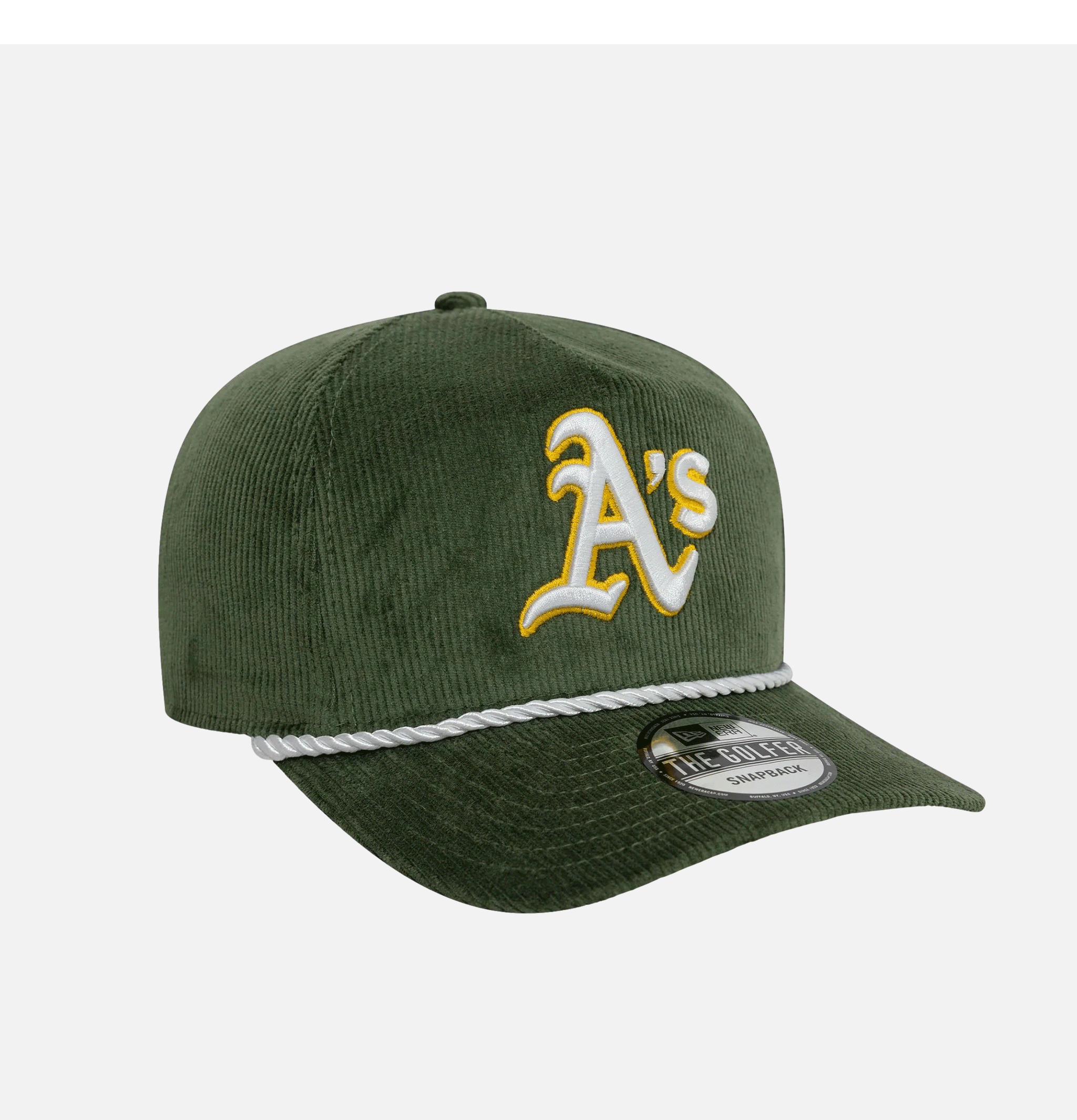 New Era Golfer Adjustable Oakland Athletics MLB Cord Cap Dark Green