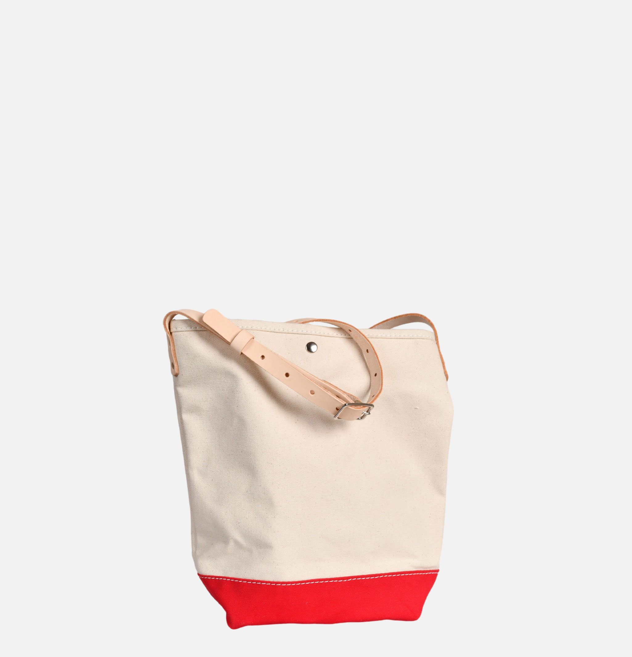 Heritage Leather Company Canvas Bucket Shoulder Bag Red et Natural