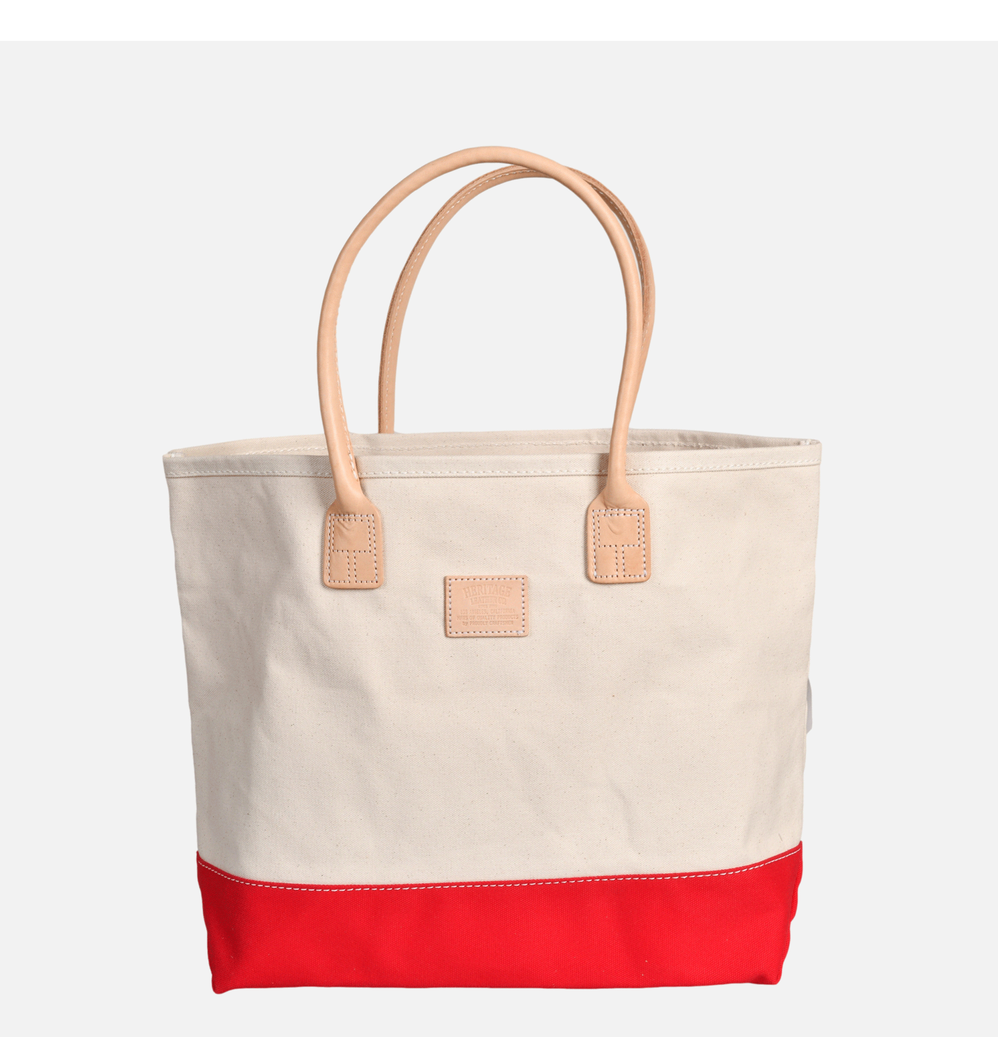 Heritage Leather Company Canvas Day Tote Bag Red