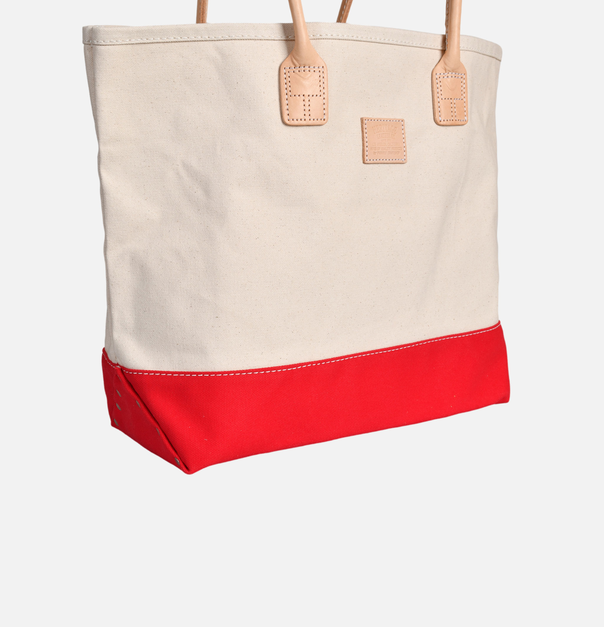 Heritage Leather Company Canvas Day Tote Bag Red