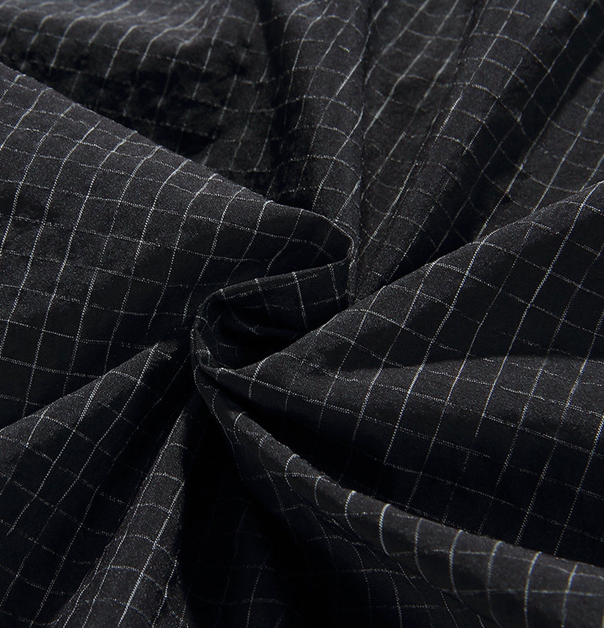 Cropped Work Jacket Check Noir Standard Types