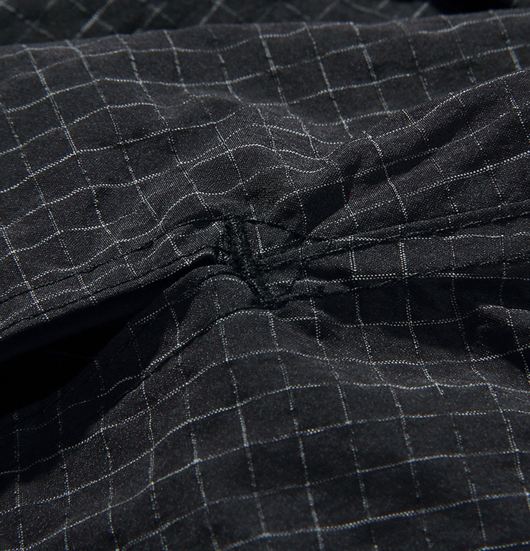 Cropped Work Jacket Check Noir Standard Types