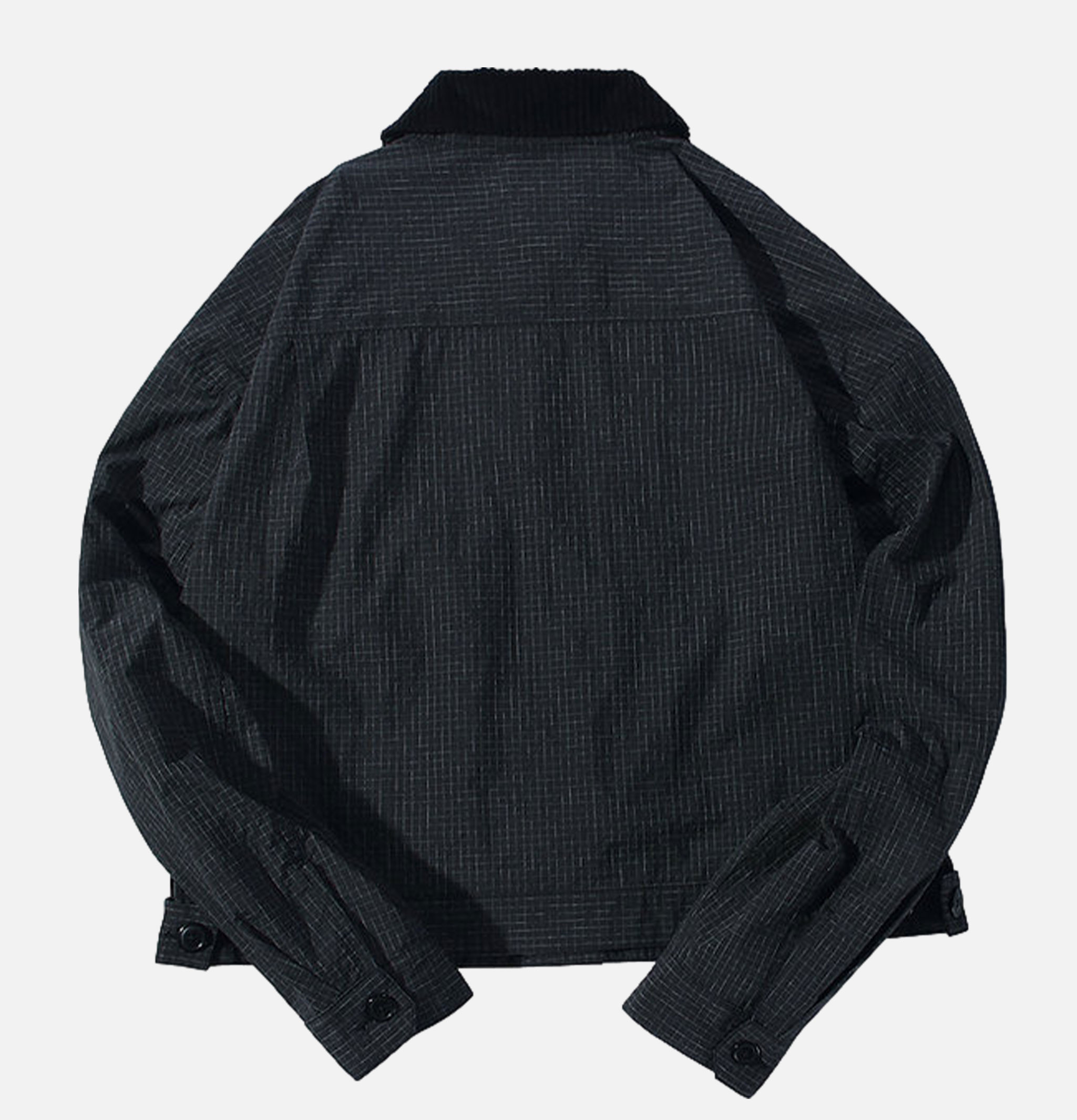 Cropped Work Jacket Check Black Standard Types