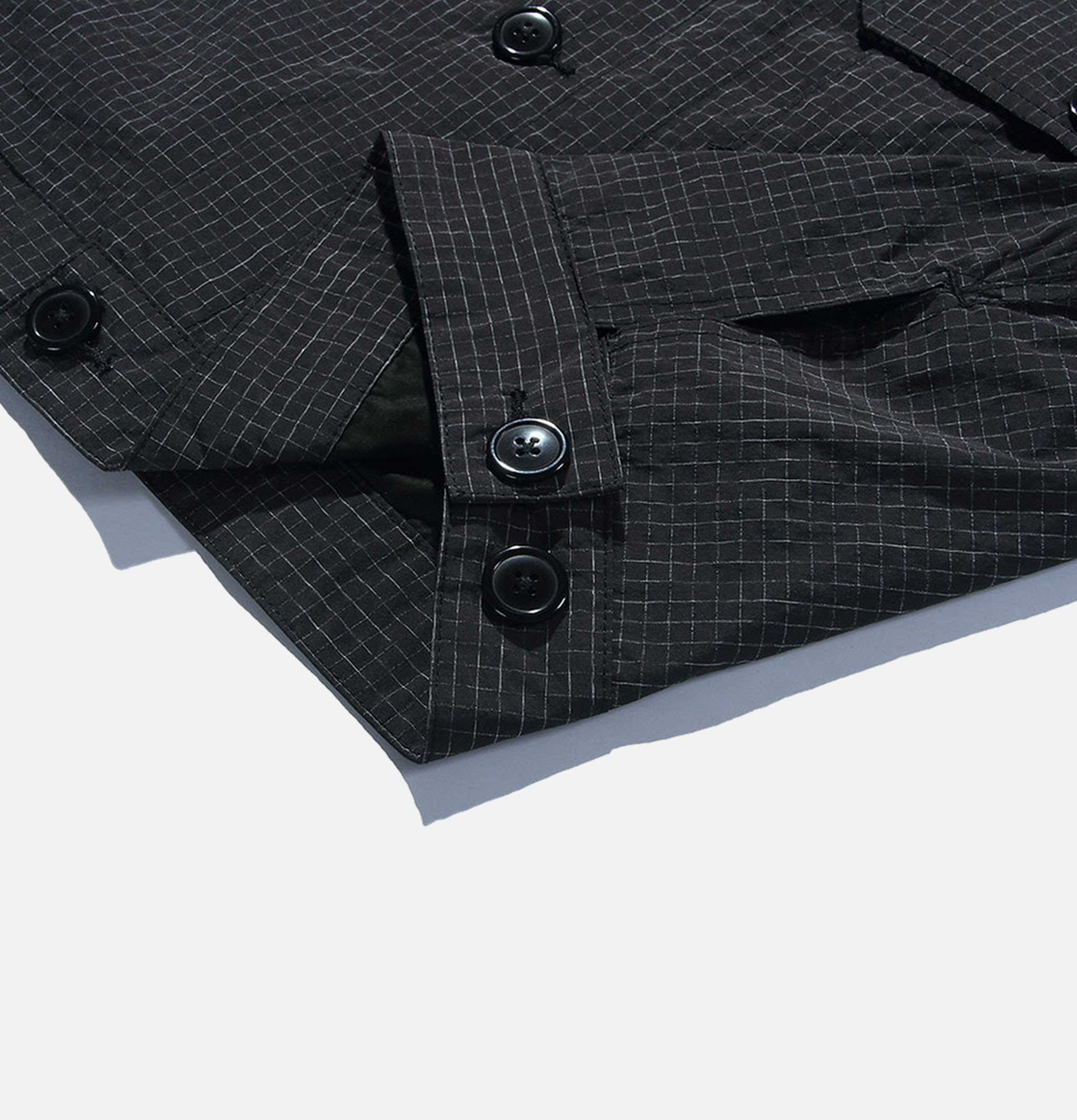 Cropped Work Jacket Check Black Standard Types