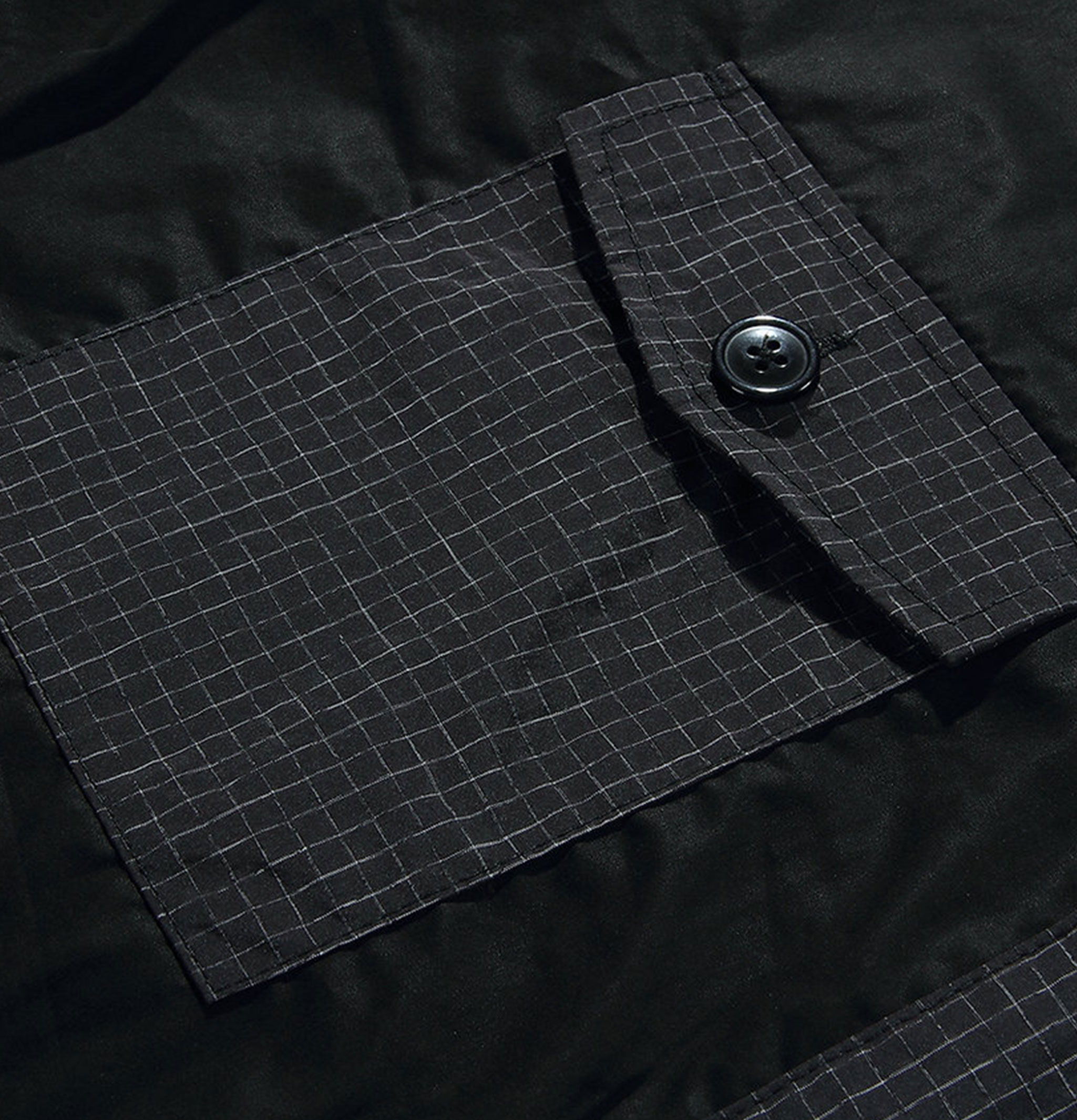 Cropped Work Jacket Check Black Standard Types