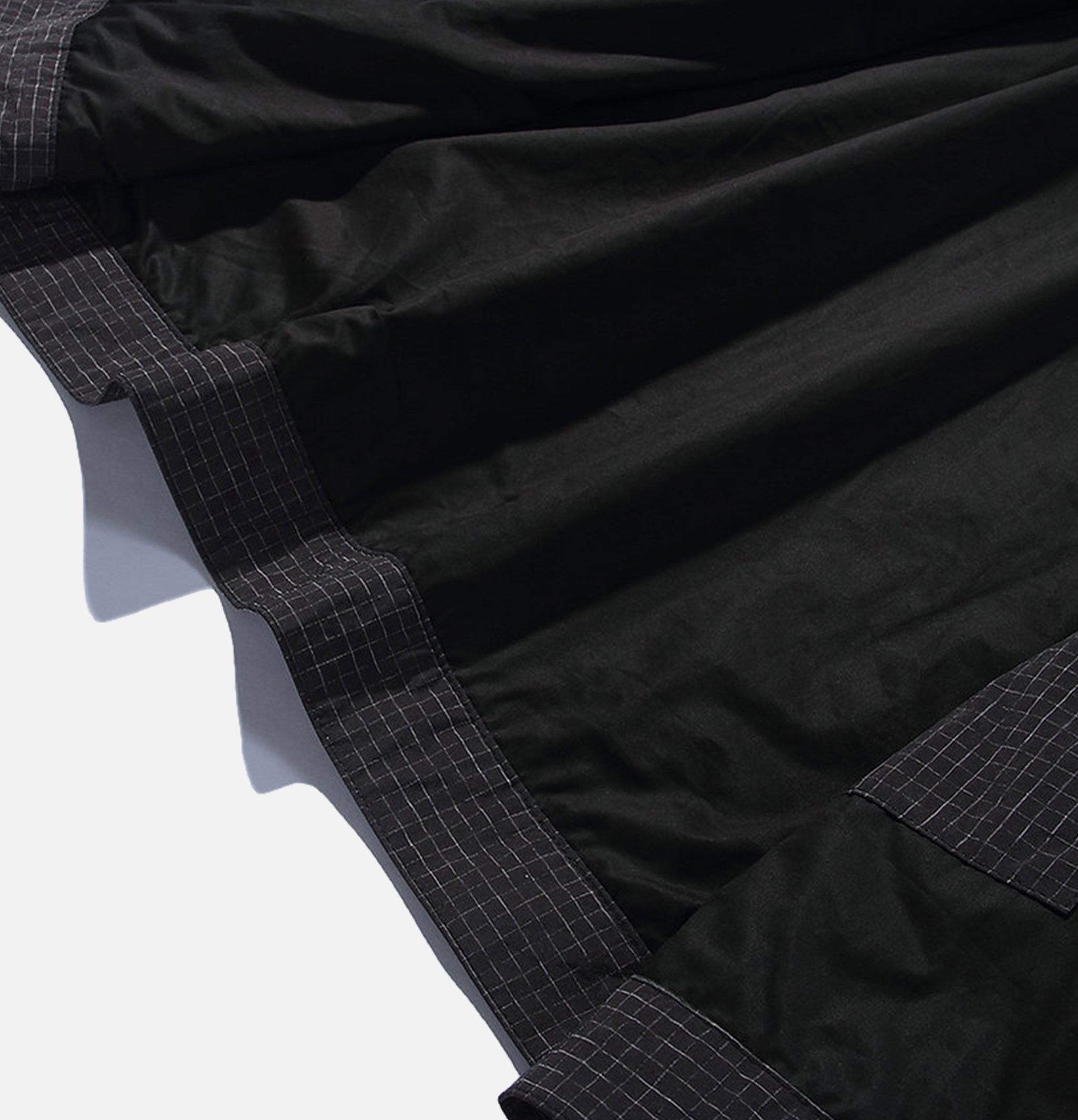 Cropped Work Jacket Check Black Standard Types