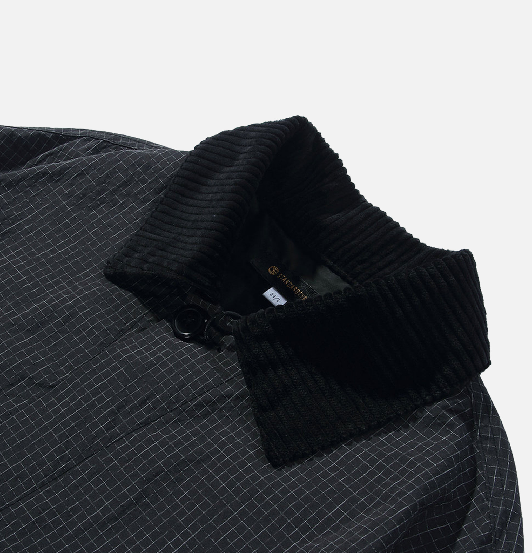 Cropped Work Jacket Check Black Standard Types