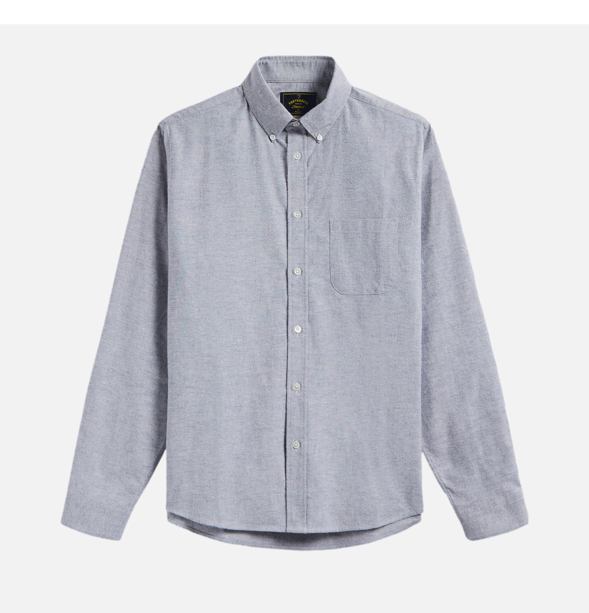 Blue Oxford brushed Portuguese flannel shirt