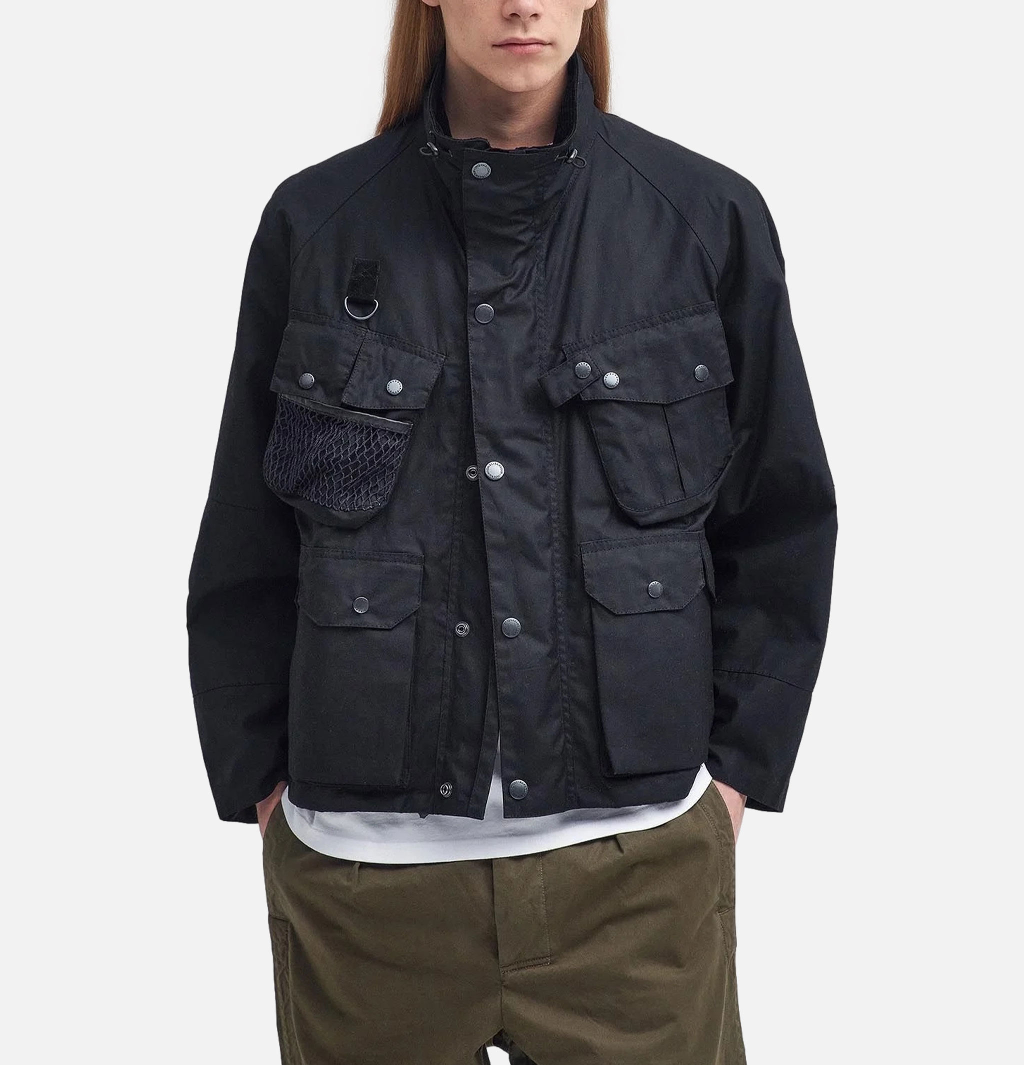 Modified Dryfly Wax Jacket Barbour Black