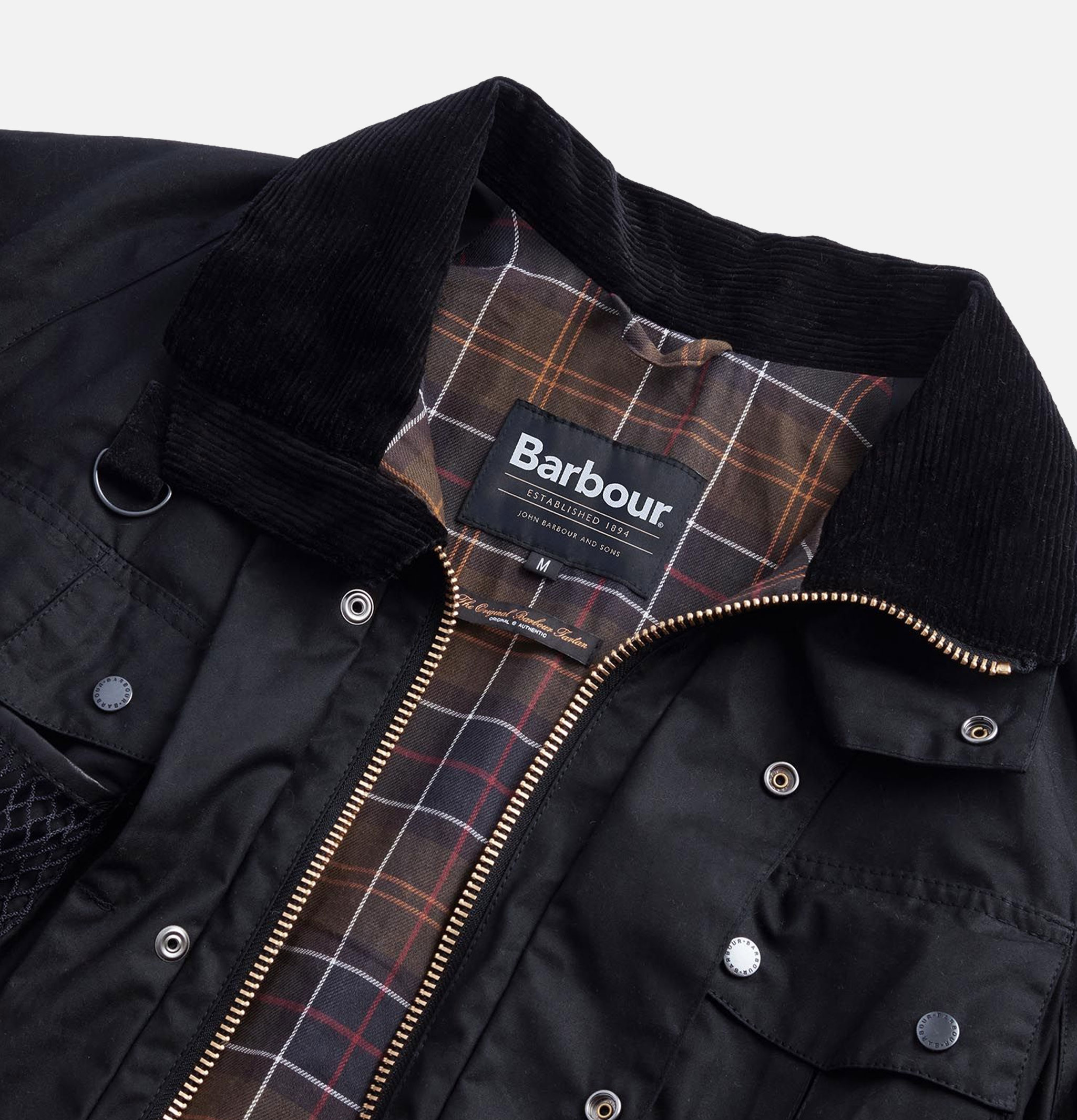 Modified Dryfly Wax Veste Barbour Noire