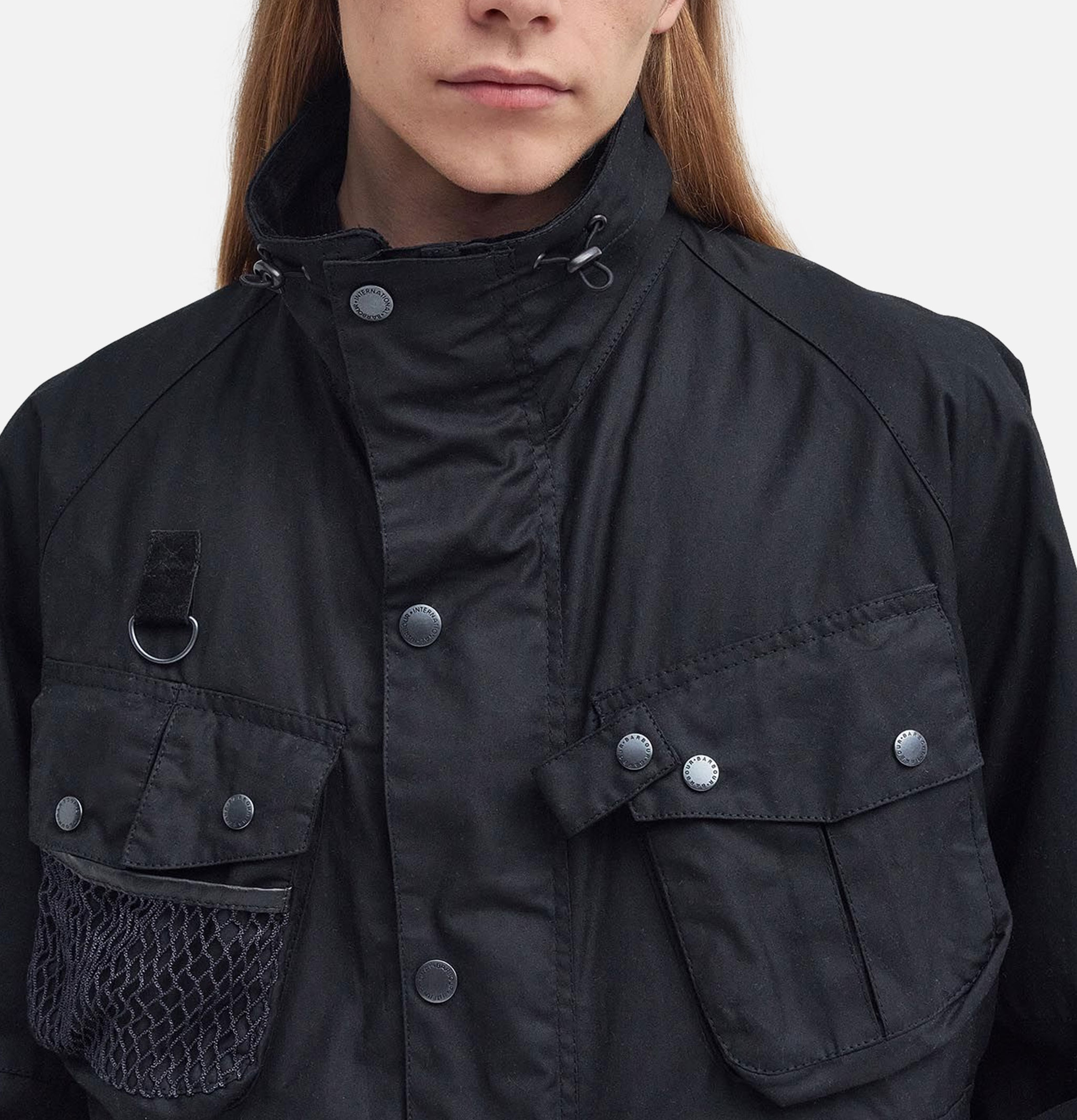 Modified Dryfly Wax Veste Barbour Noire