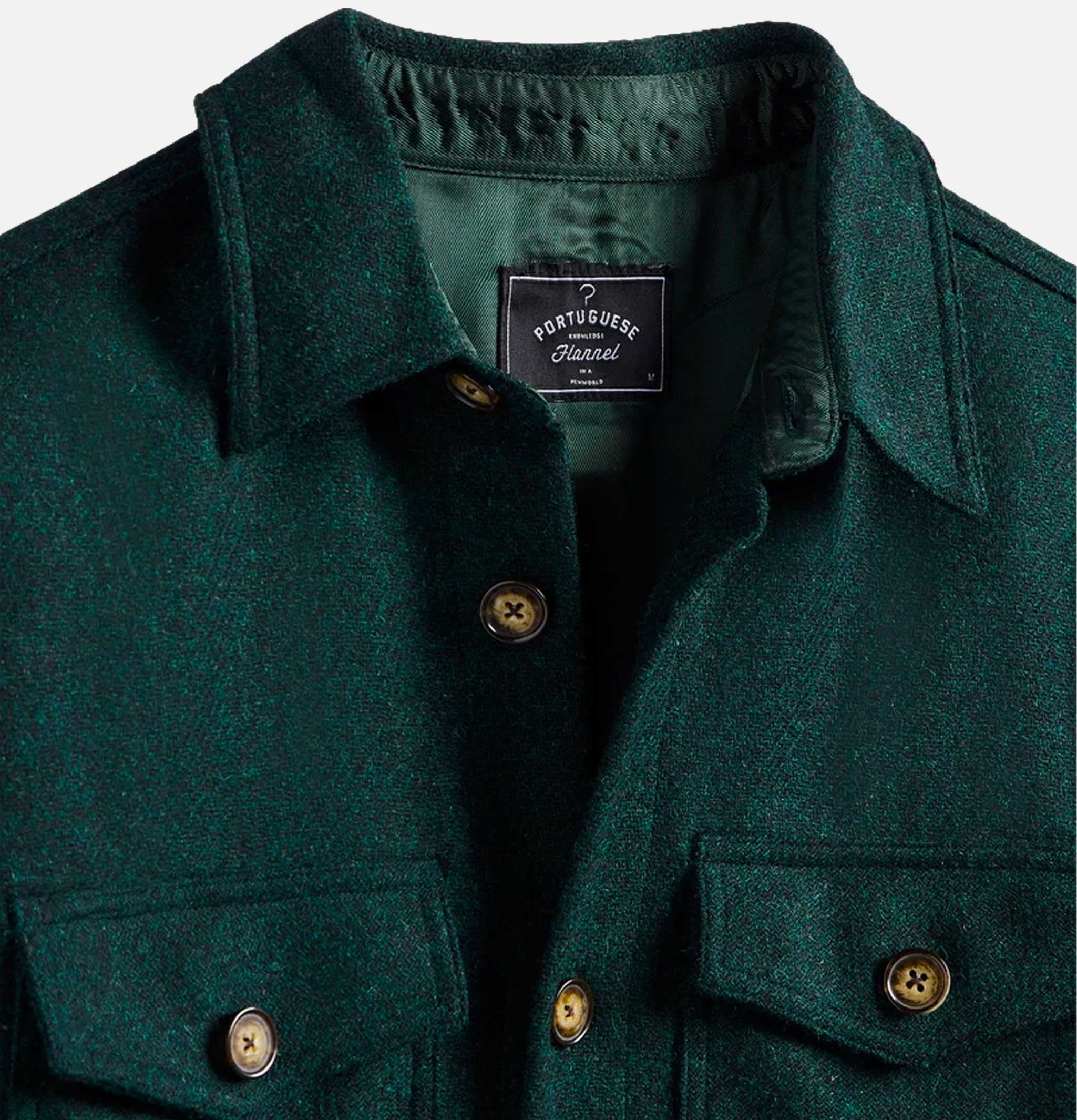 Surchemise Portuguese Flannel Wool Field Verte