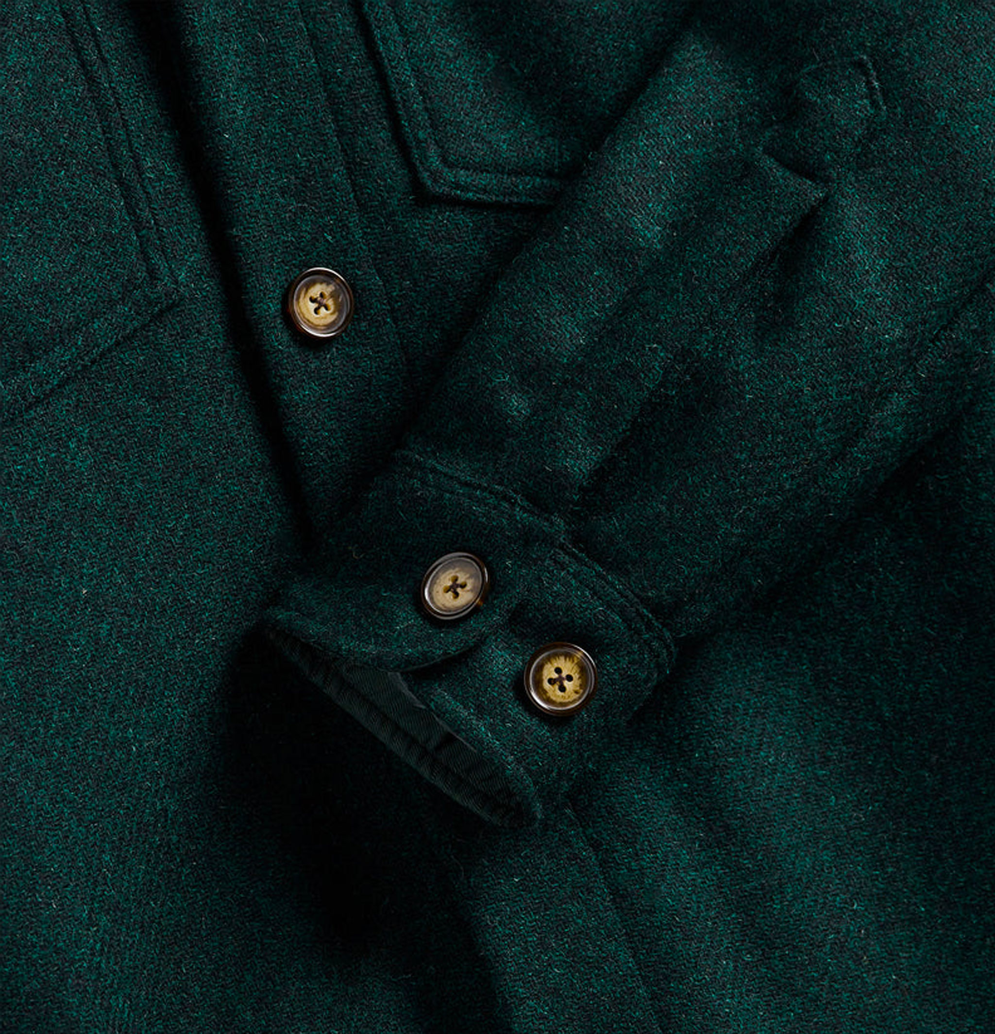 Surchemise Portuguese Flannel Wool Field Verte