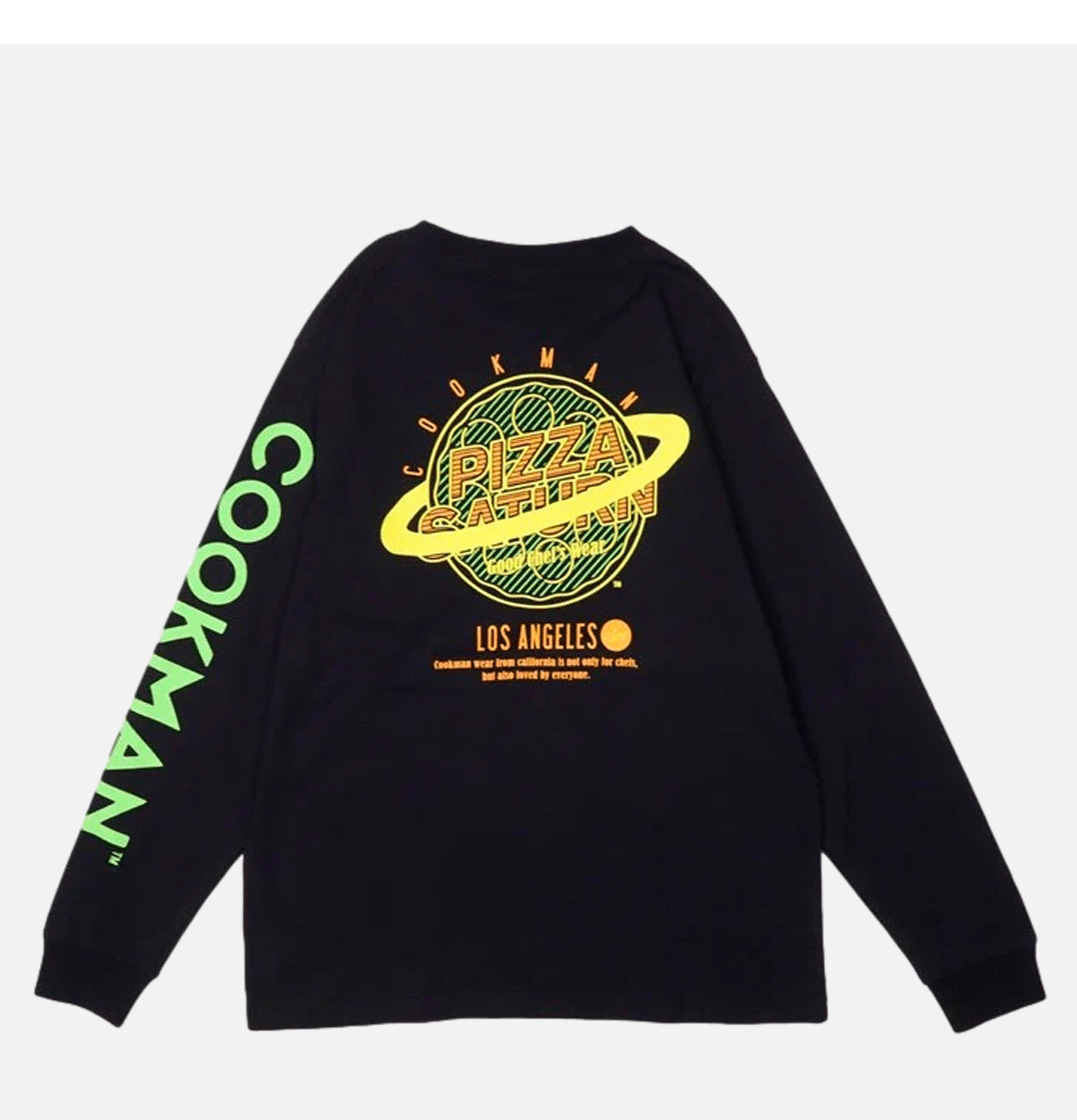 Cookman Tee Shirt Long Sleeve Pizza Black