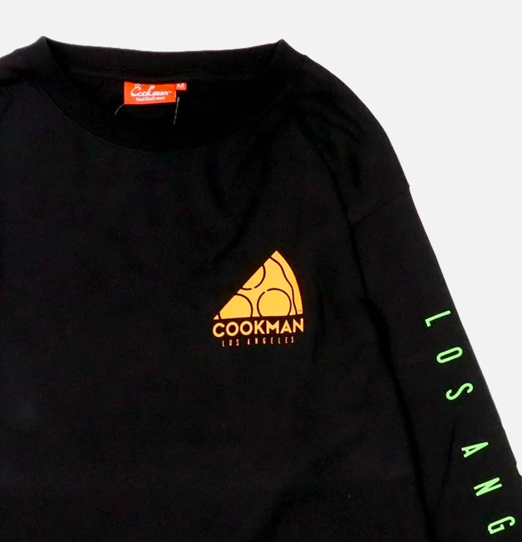 Cookman Tee Shirt Long Sleeve Pizza Black