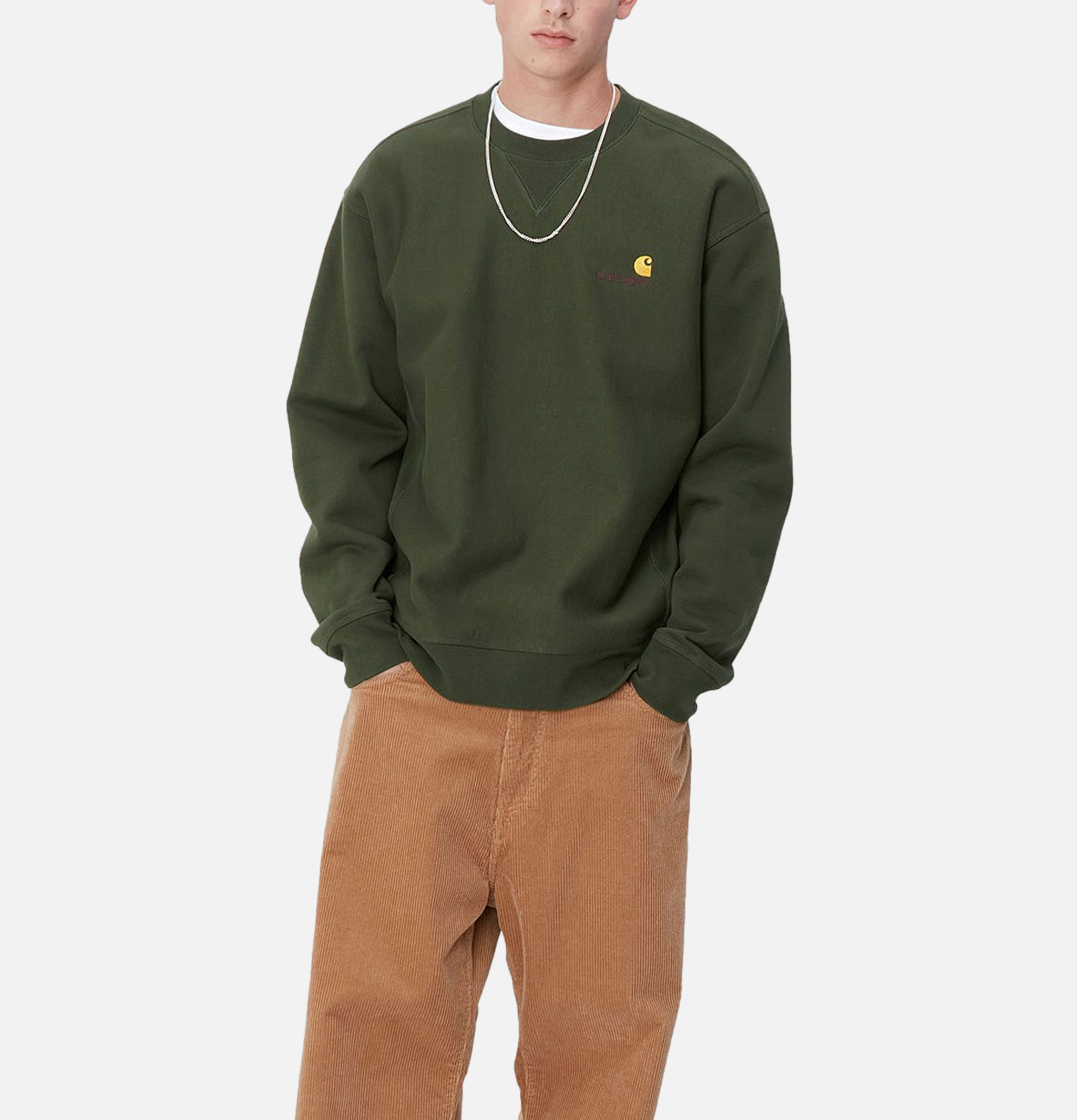 Carhartt WIP American Script Sweat Tarragon