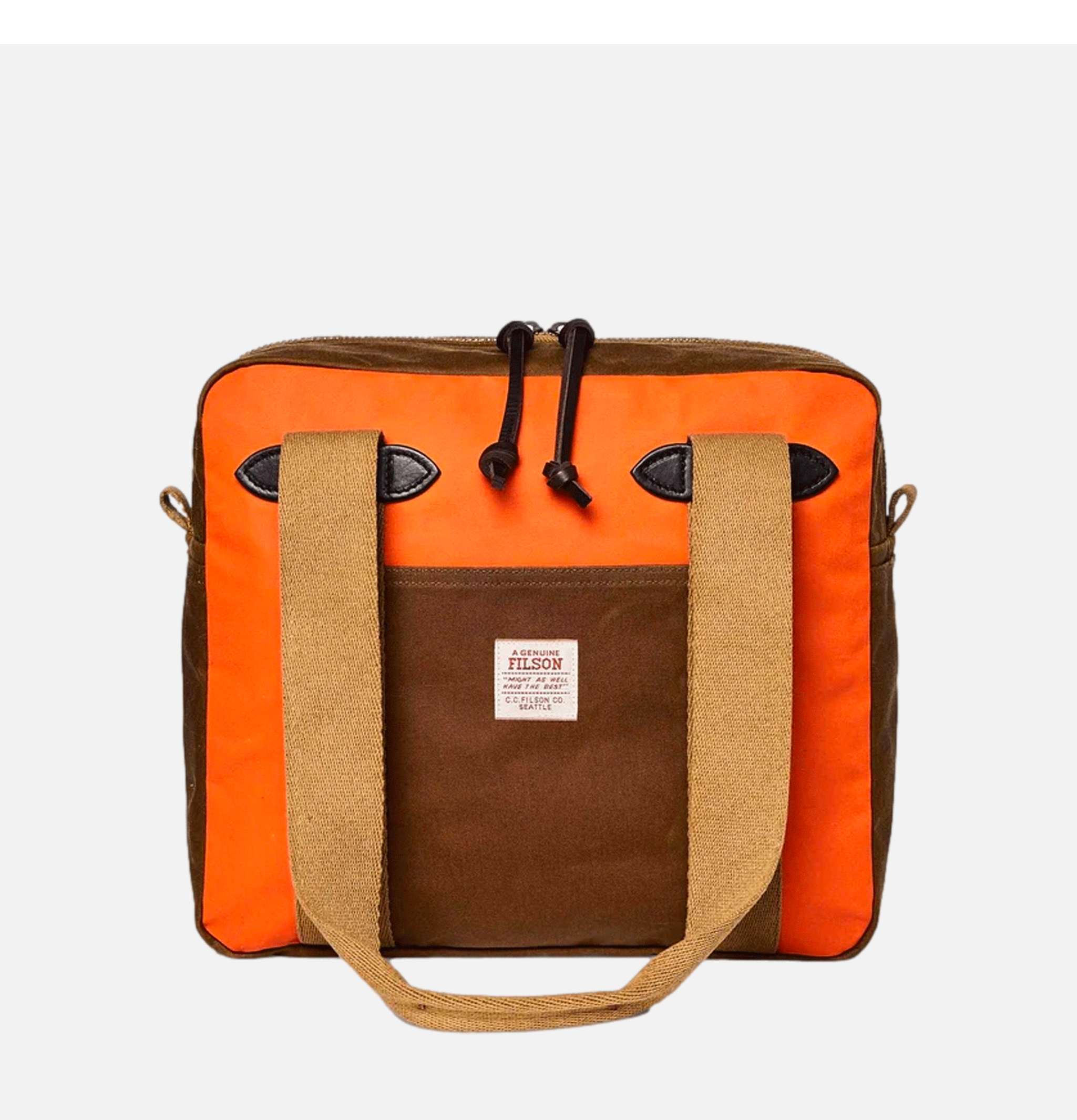 Filson Tincloth Zipper Tote Tan Flame