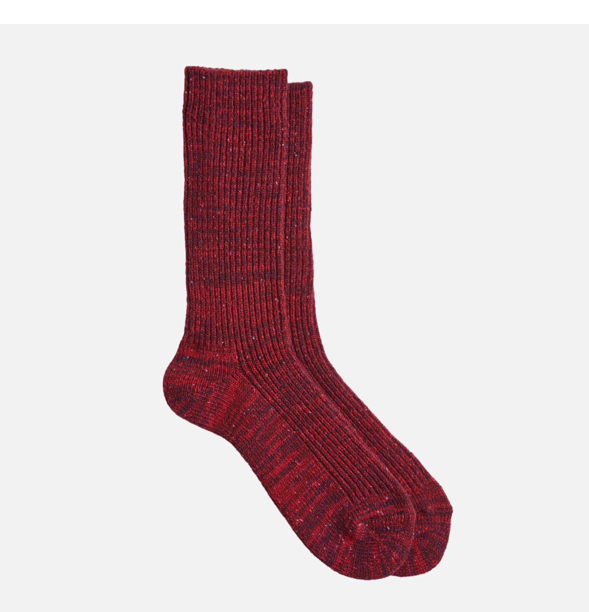 Rototo Socks Nep Tweed Marl Burgundy