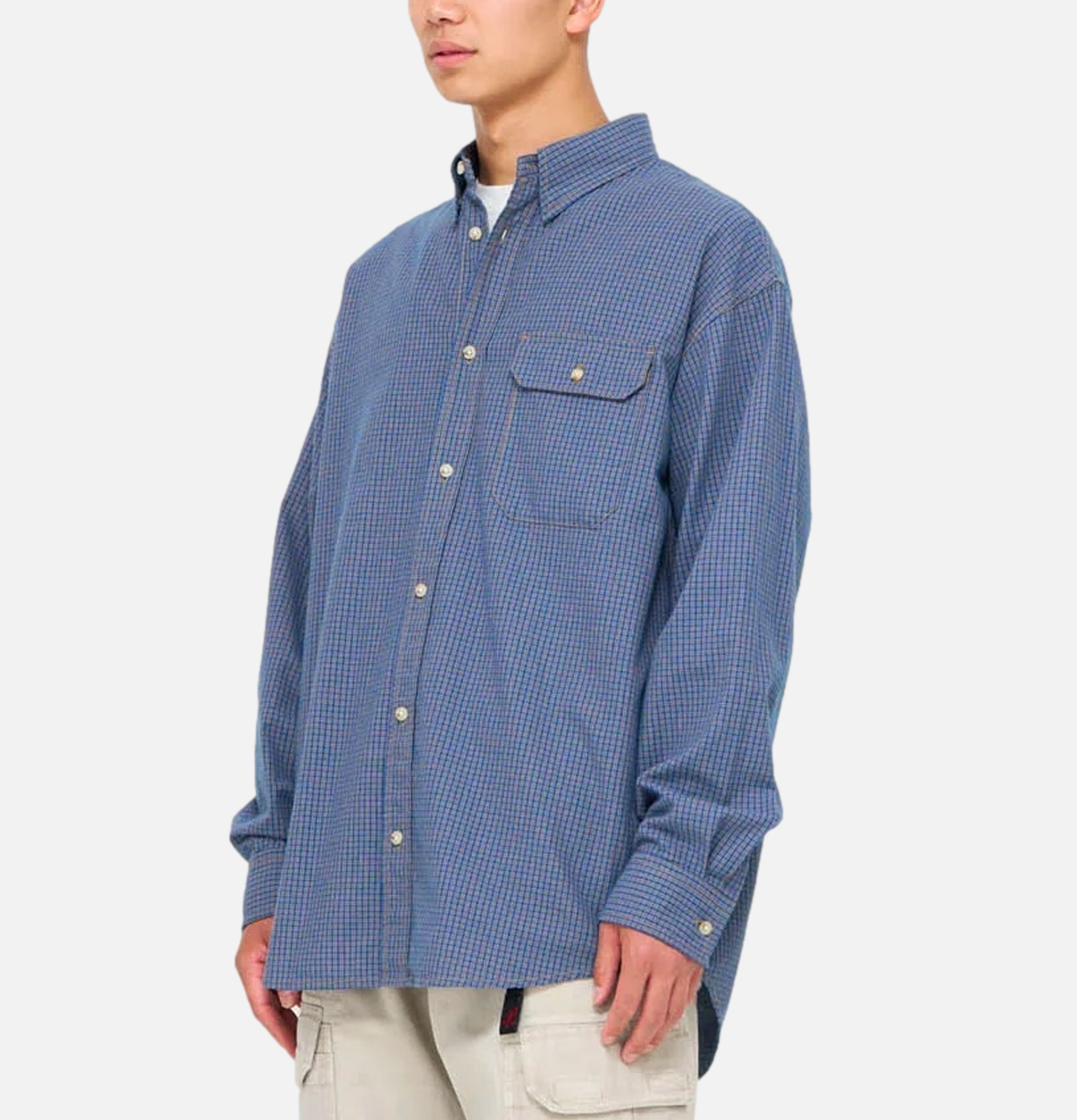 Gramicci Checkered Stance Shirt Navy