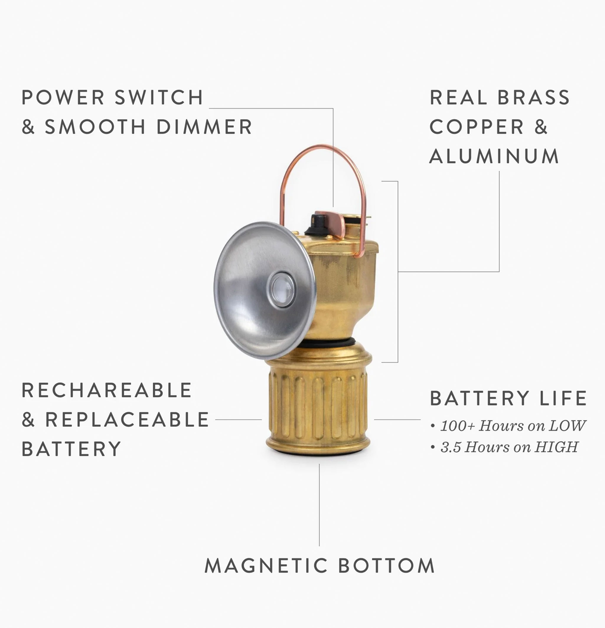 Barebones Miners Lantern Brass