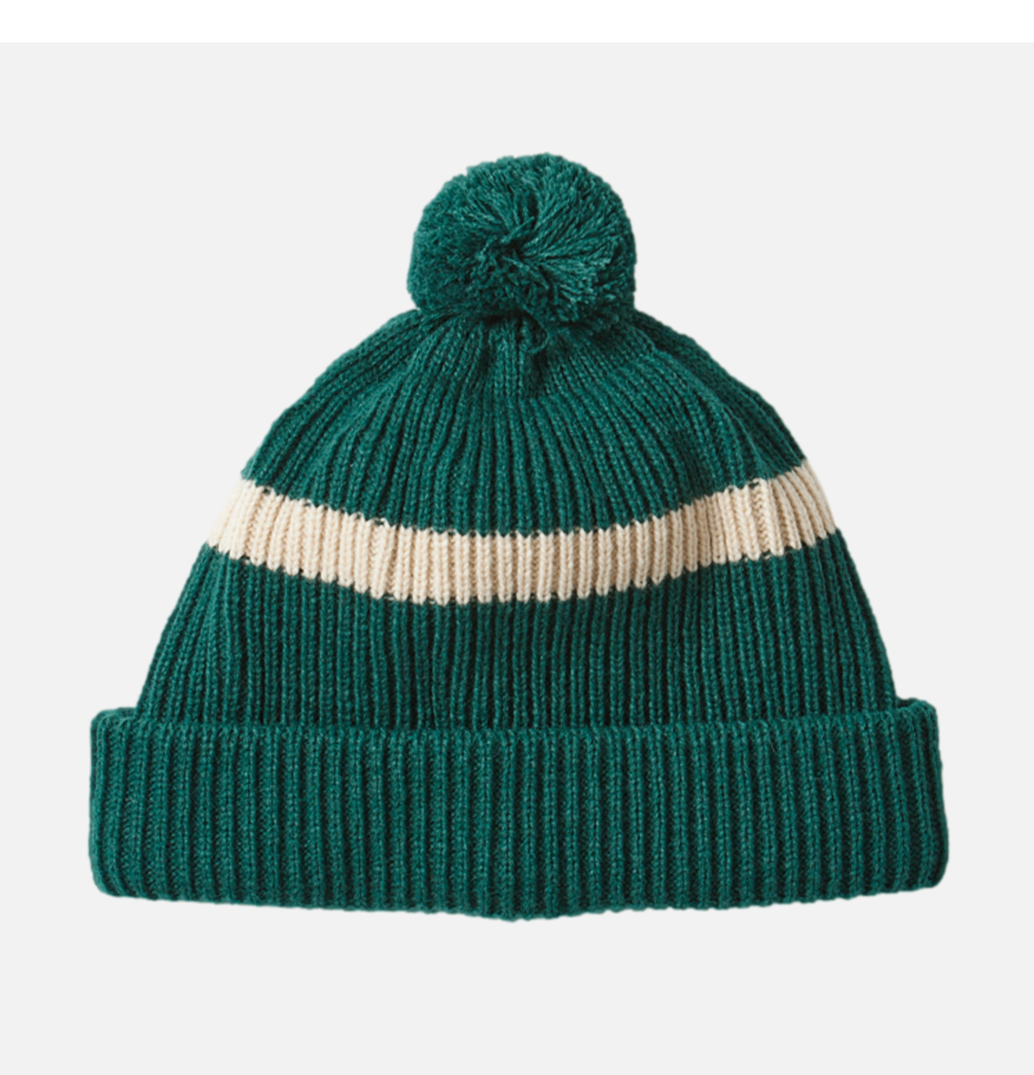 Rototo Beanie Stripe Pompom Green