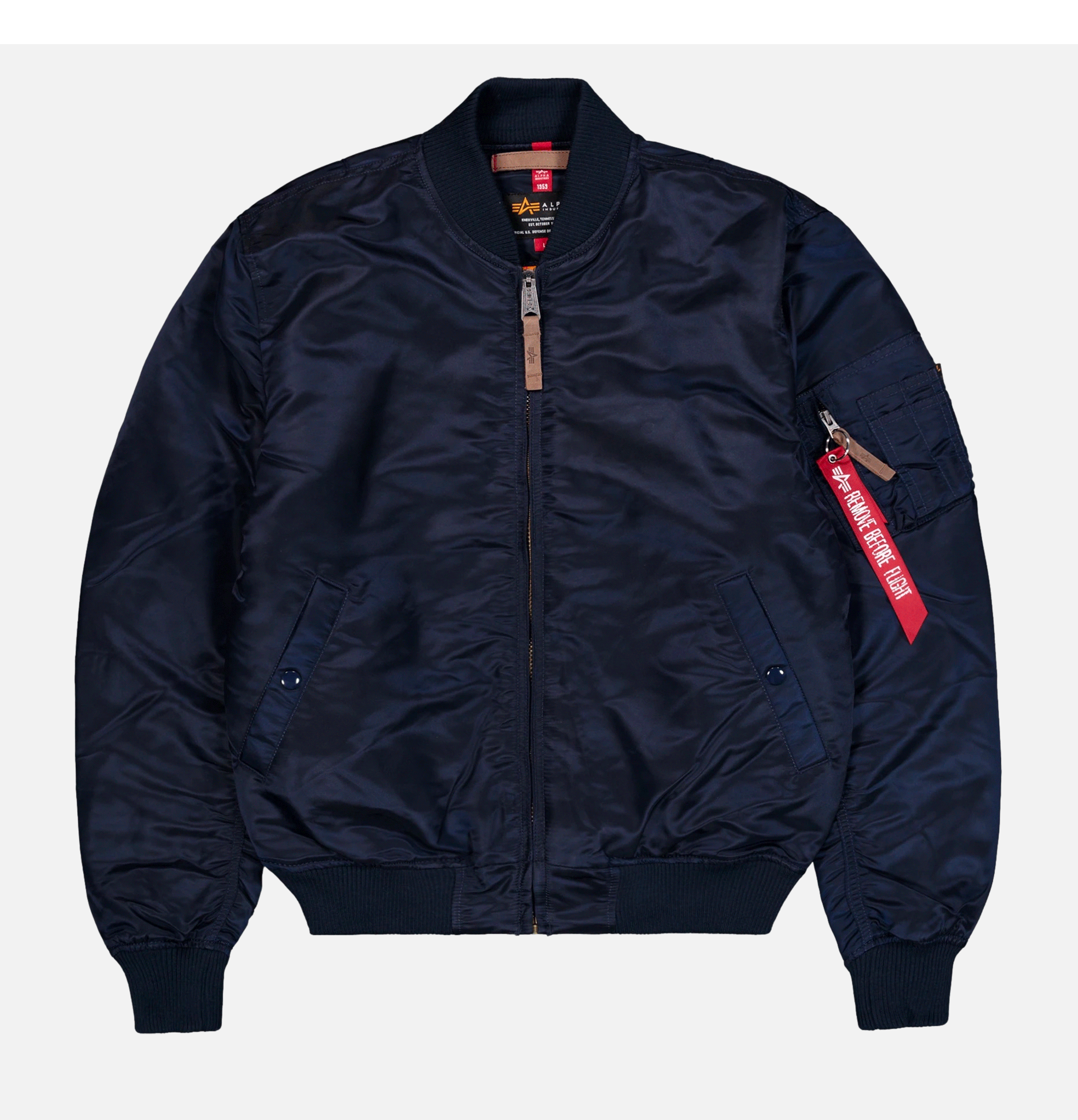 Bomber Alpha Industries Ma-1 Flight Jacket Replica Bleu.