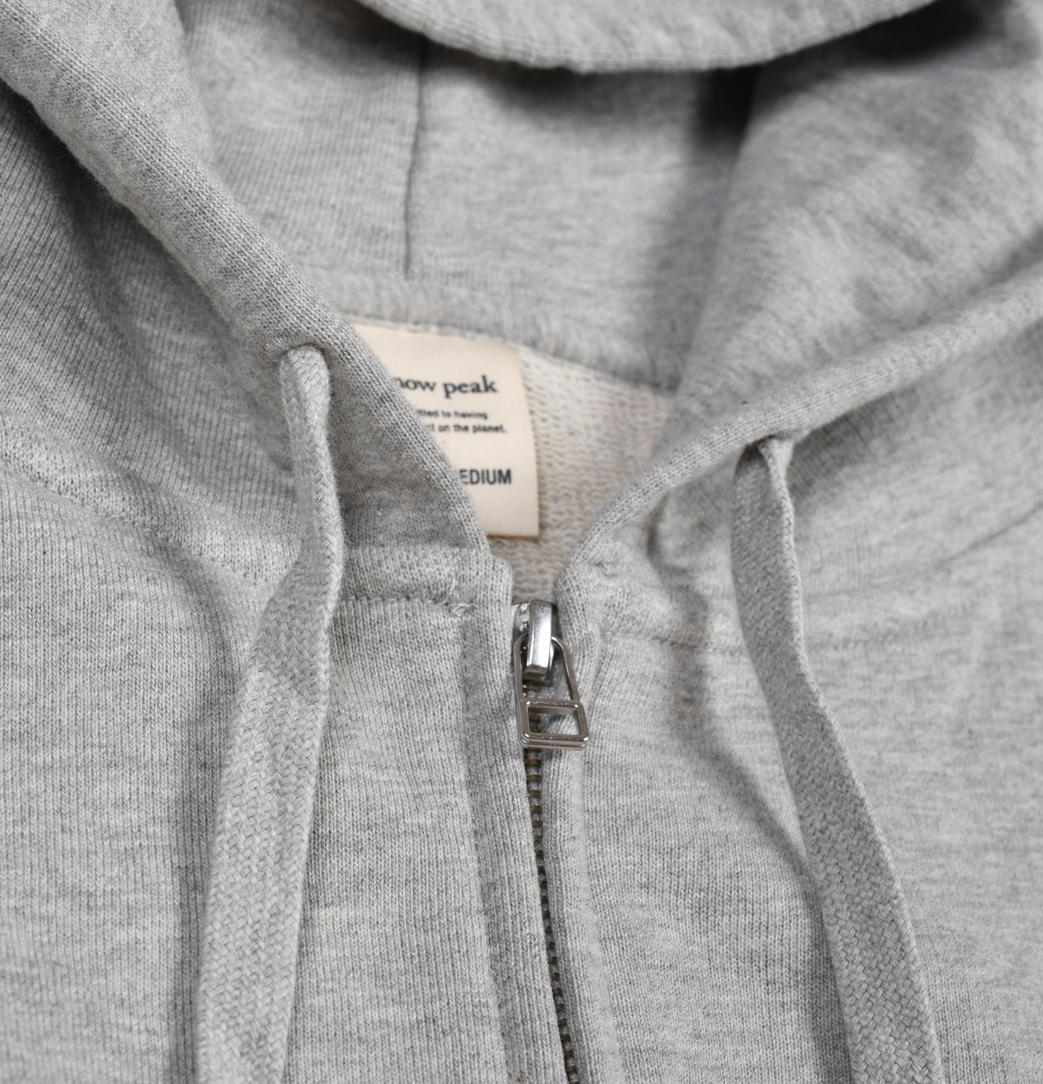 Snow Peak Recycled Cotton Zipup Hoodie Gris